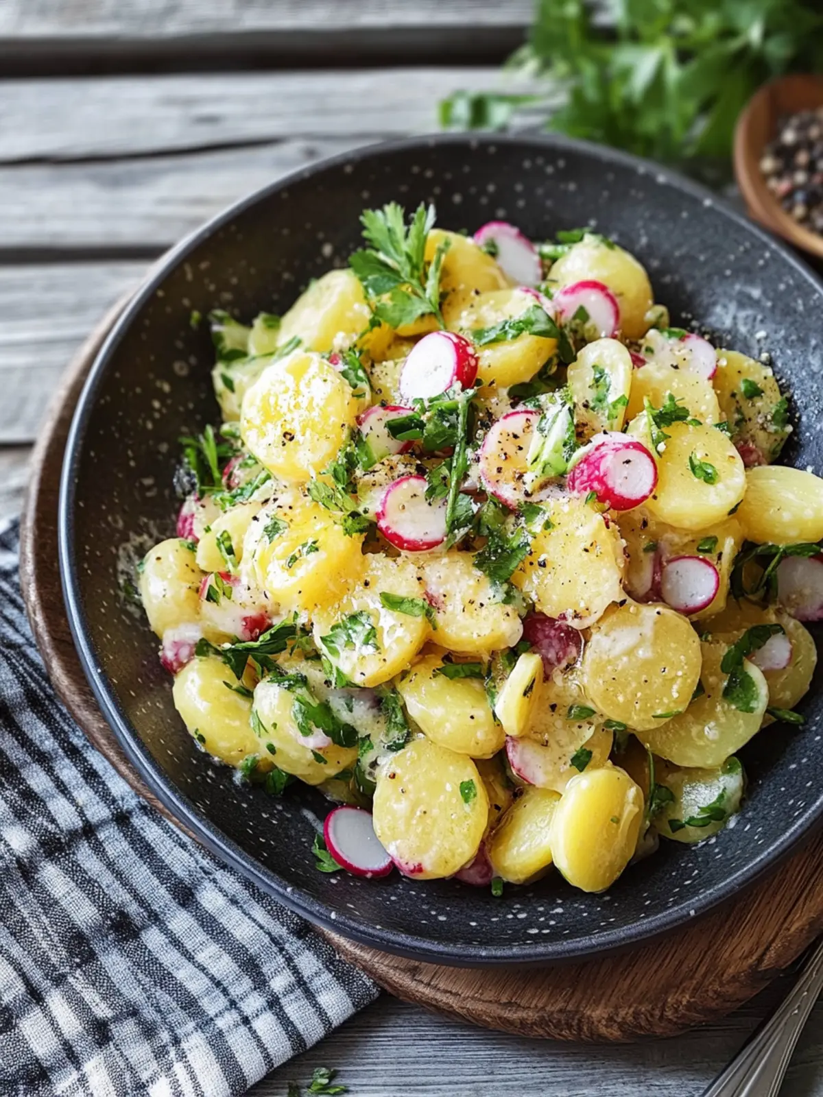 Kartoffelsalat mit Honig-Senf-Dressing