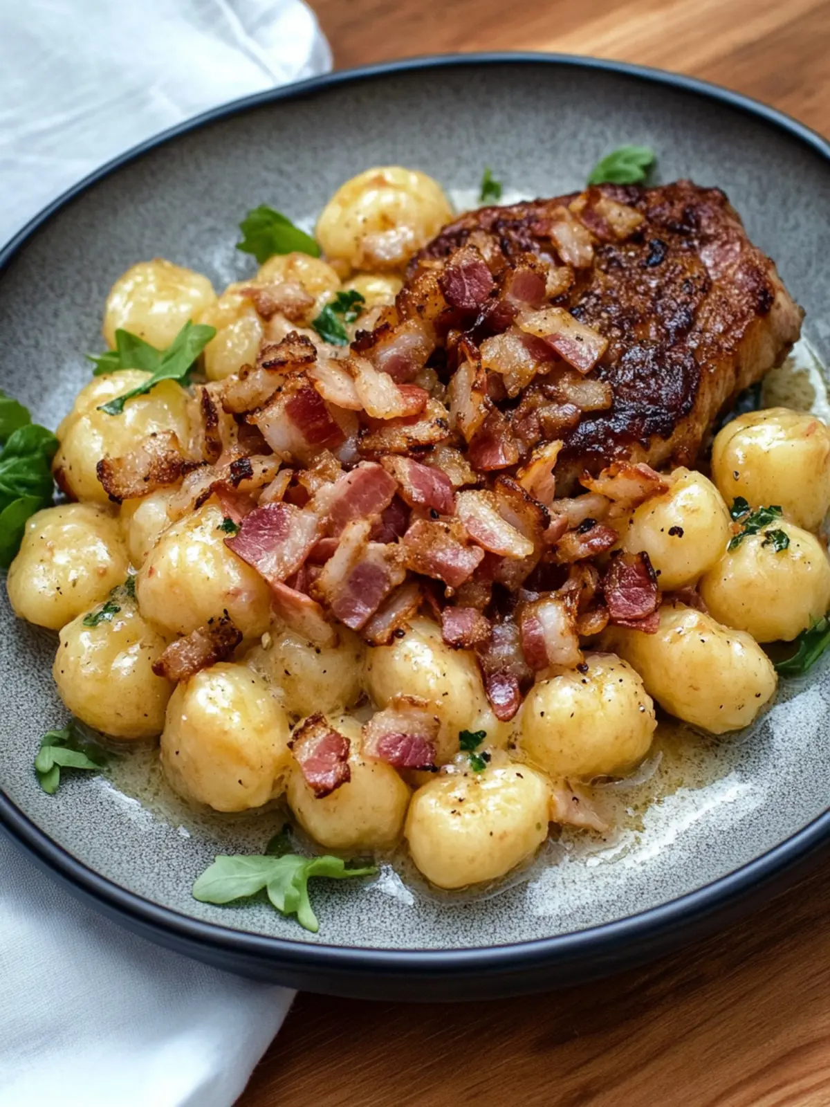 Rinderfilet mit Pfifferlings-Bacon-Gnocchi