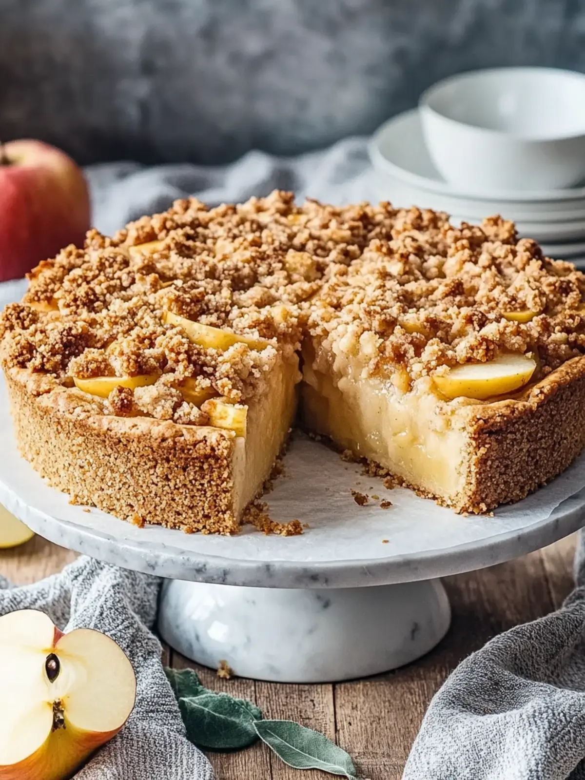 Veganer Apfelkuchen mit Zimtstreuseln