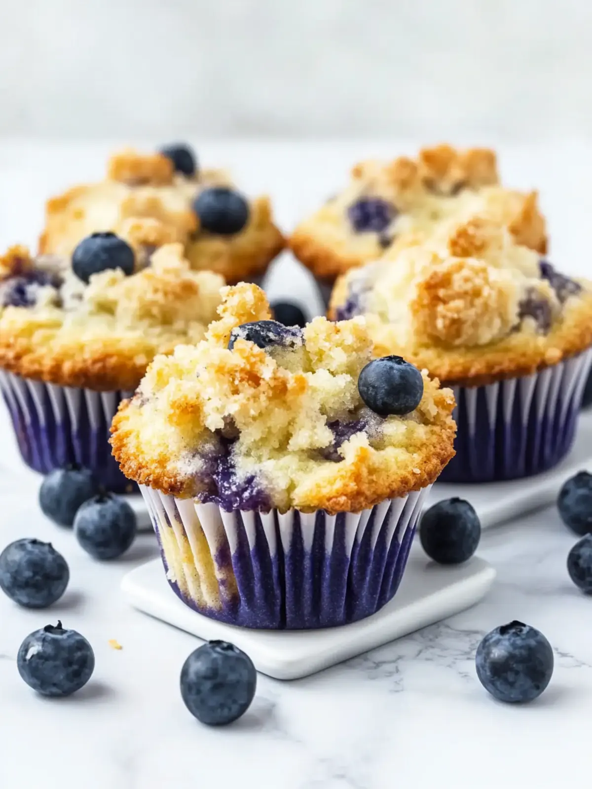 Blaubeermuffins mit Streusel - zuckerfrei und gesund