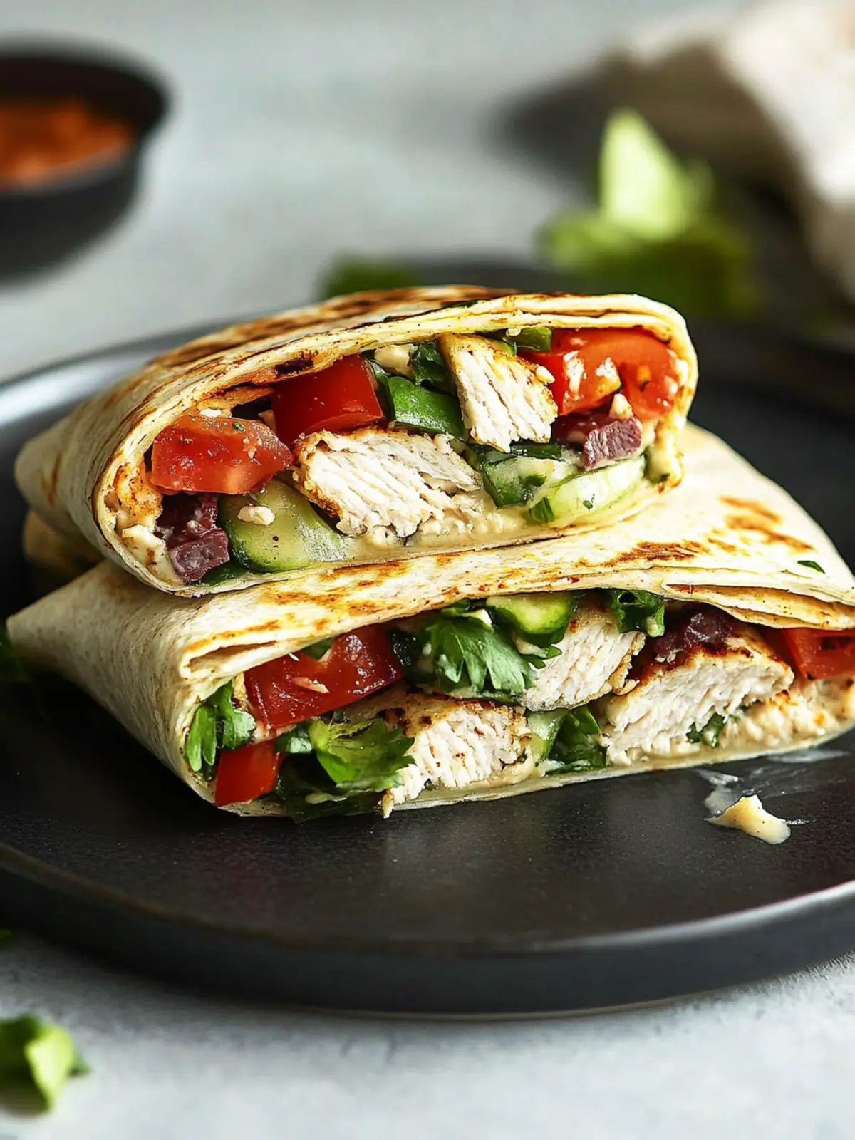 Hühnchen Crunch Wrap [Gesund Hoch-Protein]