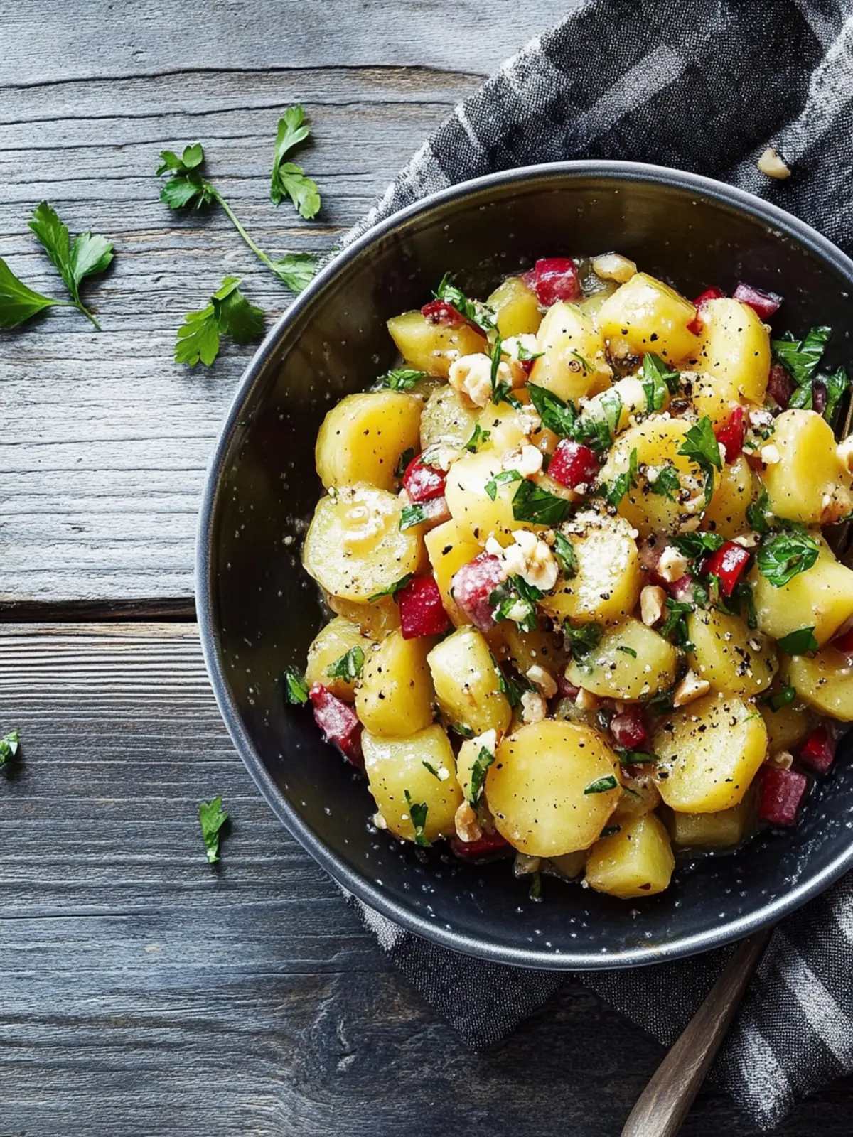 Kartoffelsalat mit Honig-Senf-Dressing