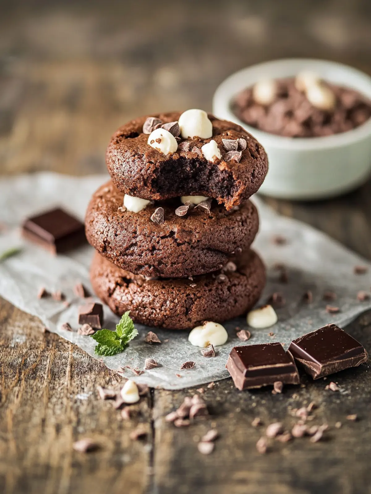 Doppelte Schokoladenstückchen Kekse