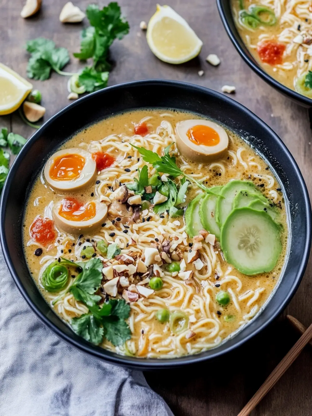 Erdnuss-Ramen Rezept | cremig, 25 Minuten, Eine Pfanne