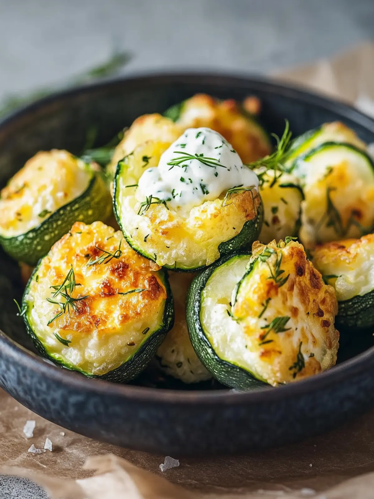 Zucchiniröllchen aus der Heißluftfritteuse: Knusprig und Lecker