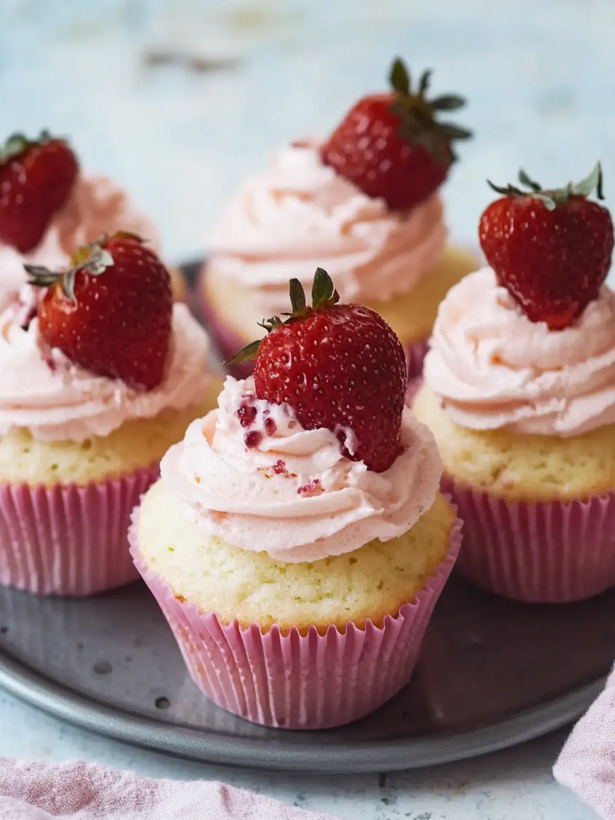 Erdbeermilchshake-Cupcakes