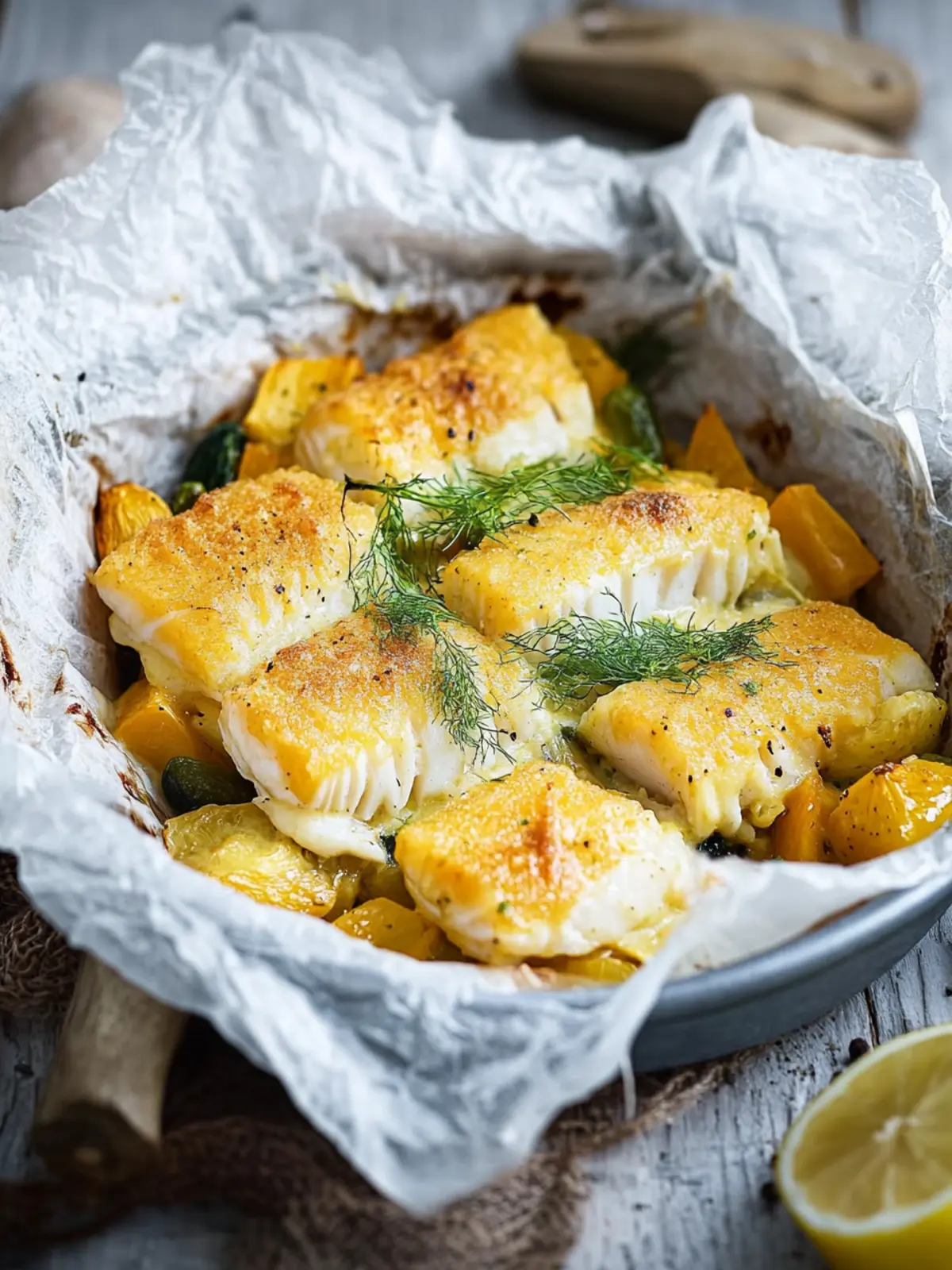 Fischstäbchen-Auflauf mit Gemüse