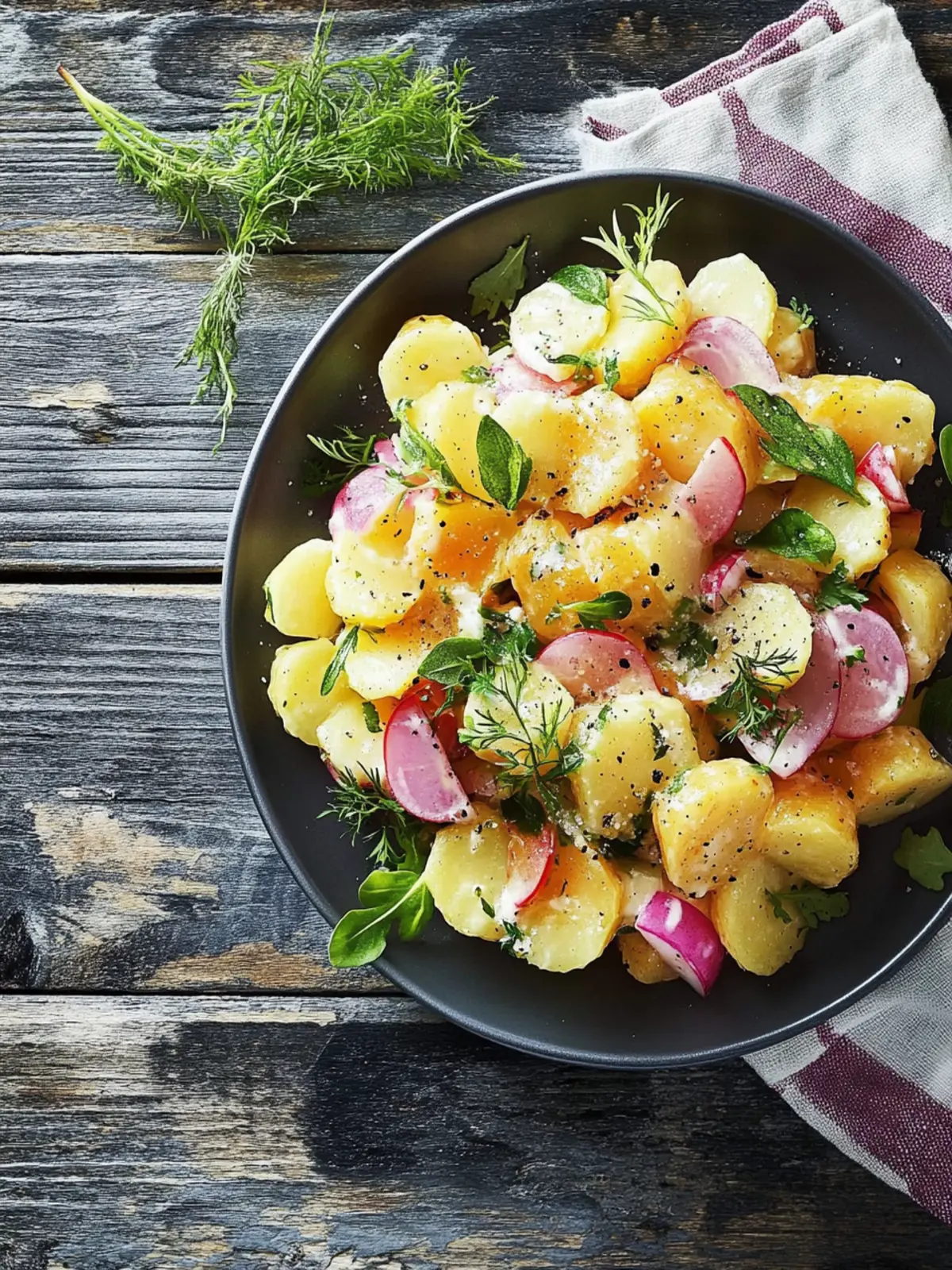 Kartoffelsalat mit Honig-Senf-Dressing