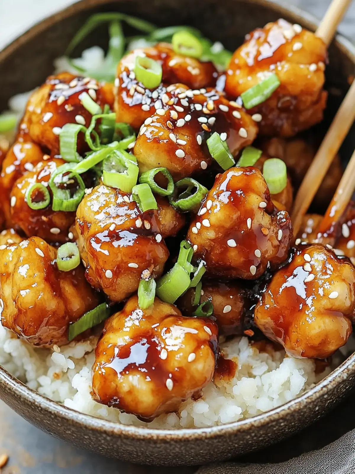 Knusprige Air Fryer Teriyaki Blumenkohl Bissen