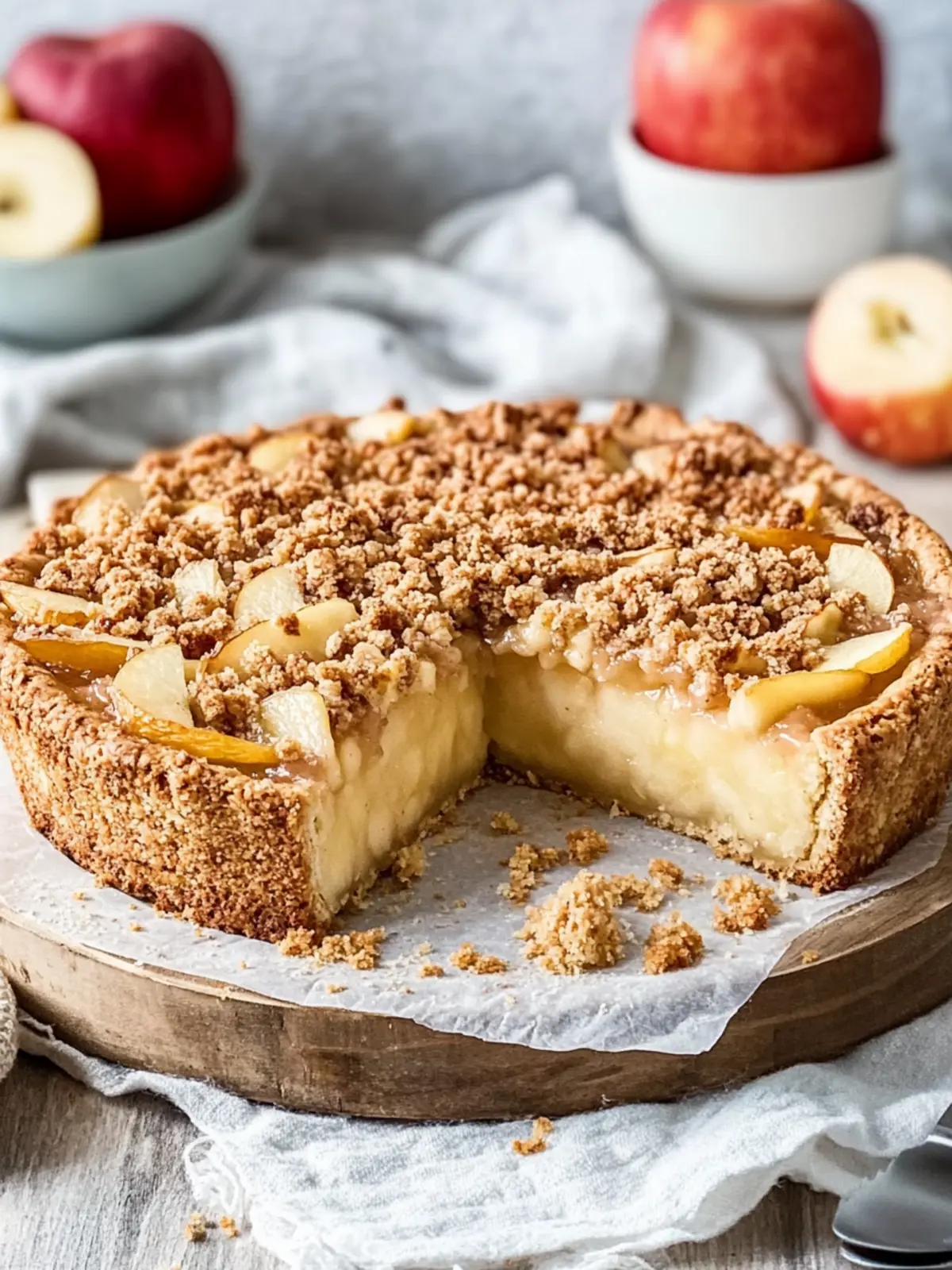 Veganer Apfelkuchen mit Zimtstreuseln
