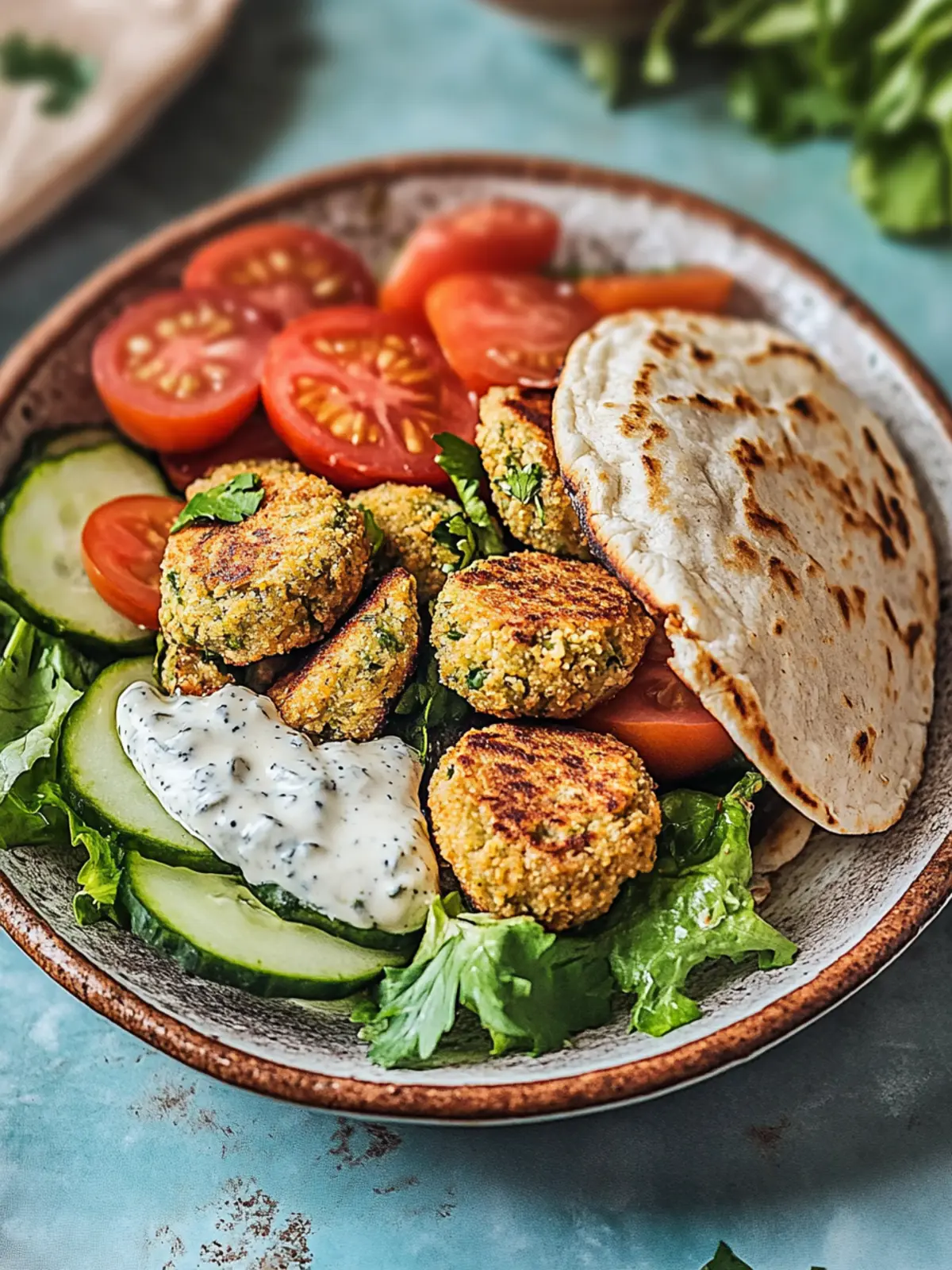 Selbstgemachte Falafel im Pitabrot