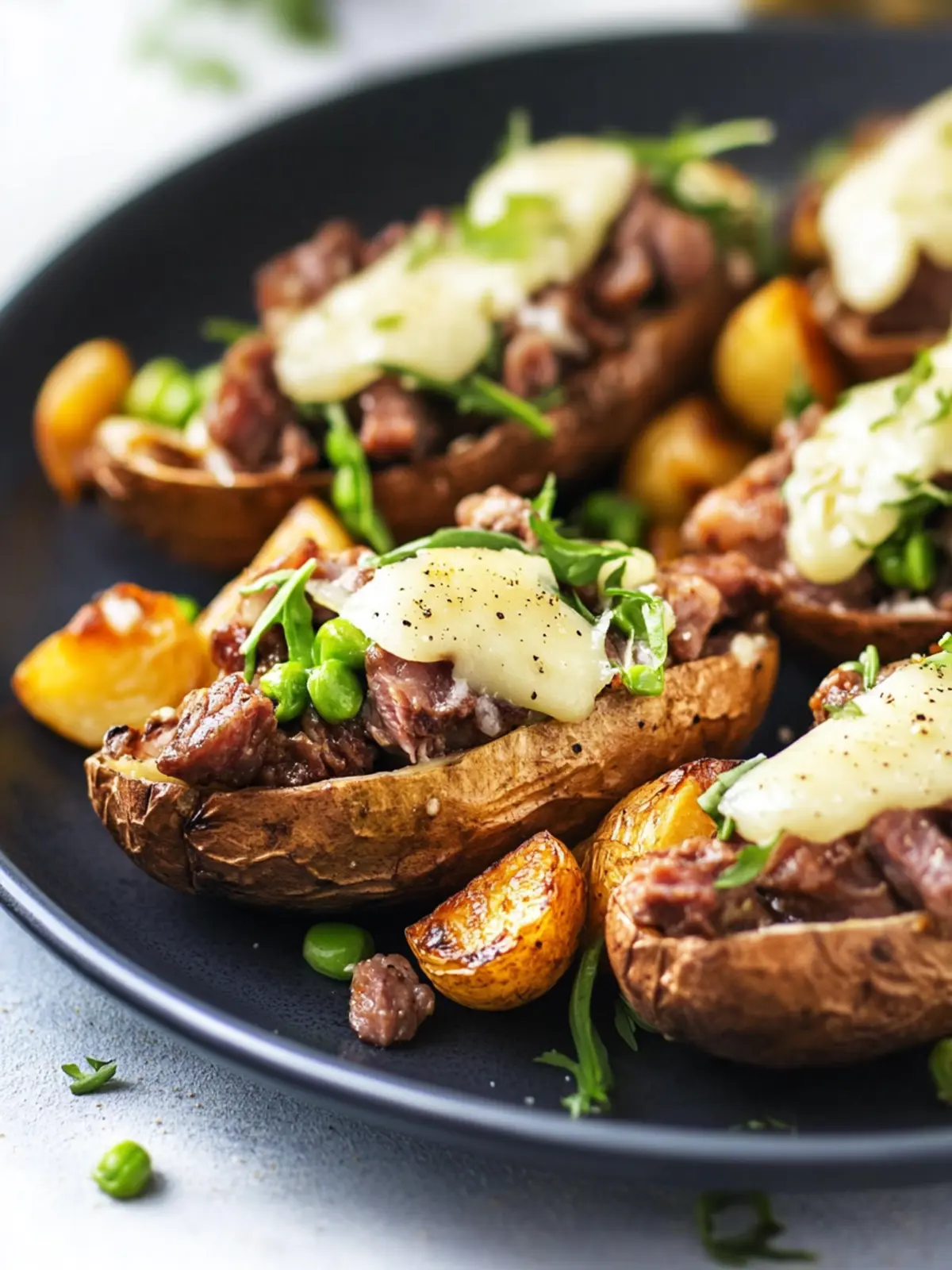 Käsegefüllte Rinderhack-Süßkartoffeln Rezept