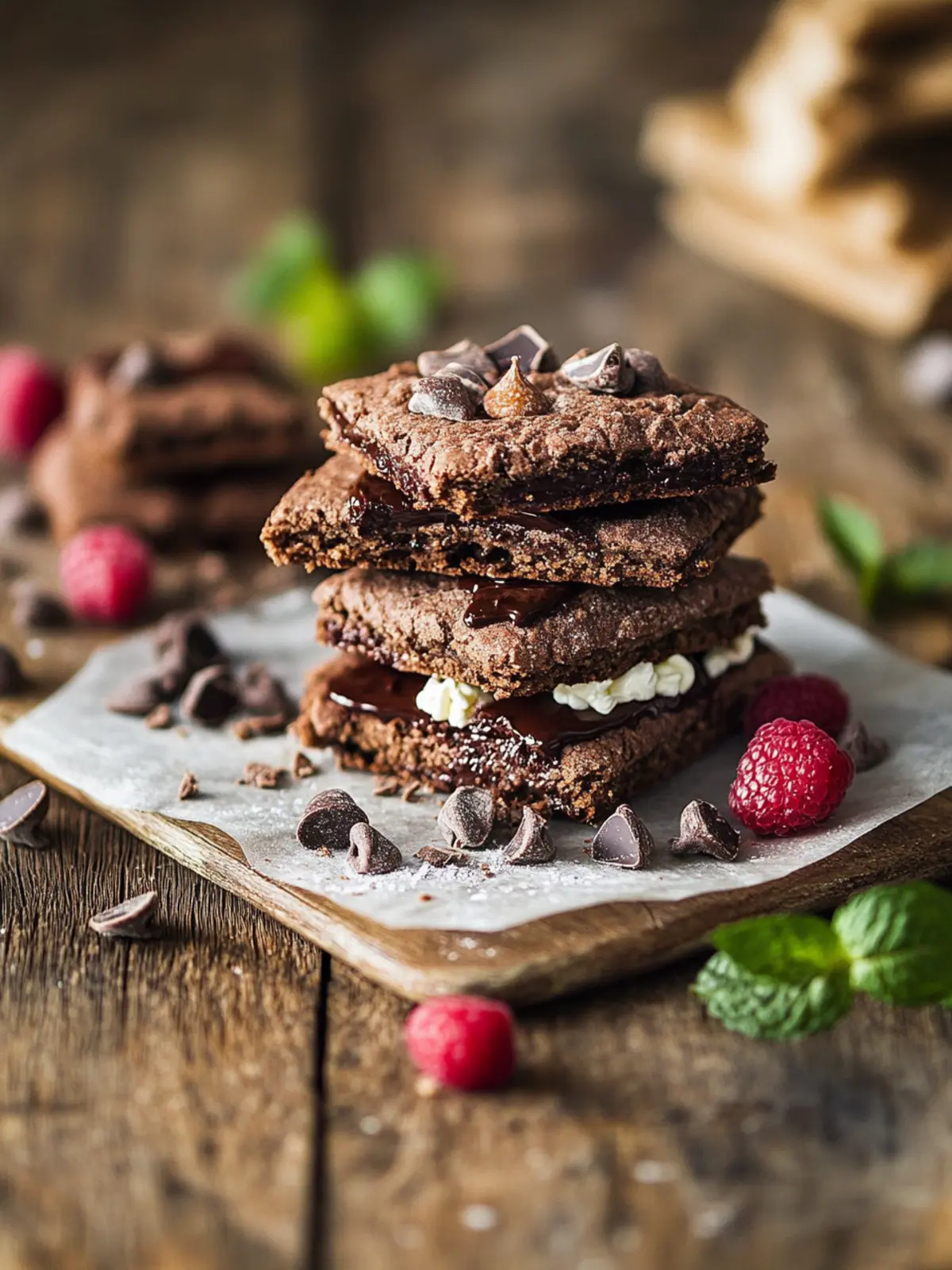 Doppelte Schokoladenstückchen Kekse