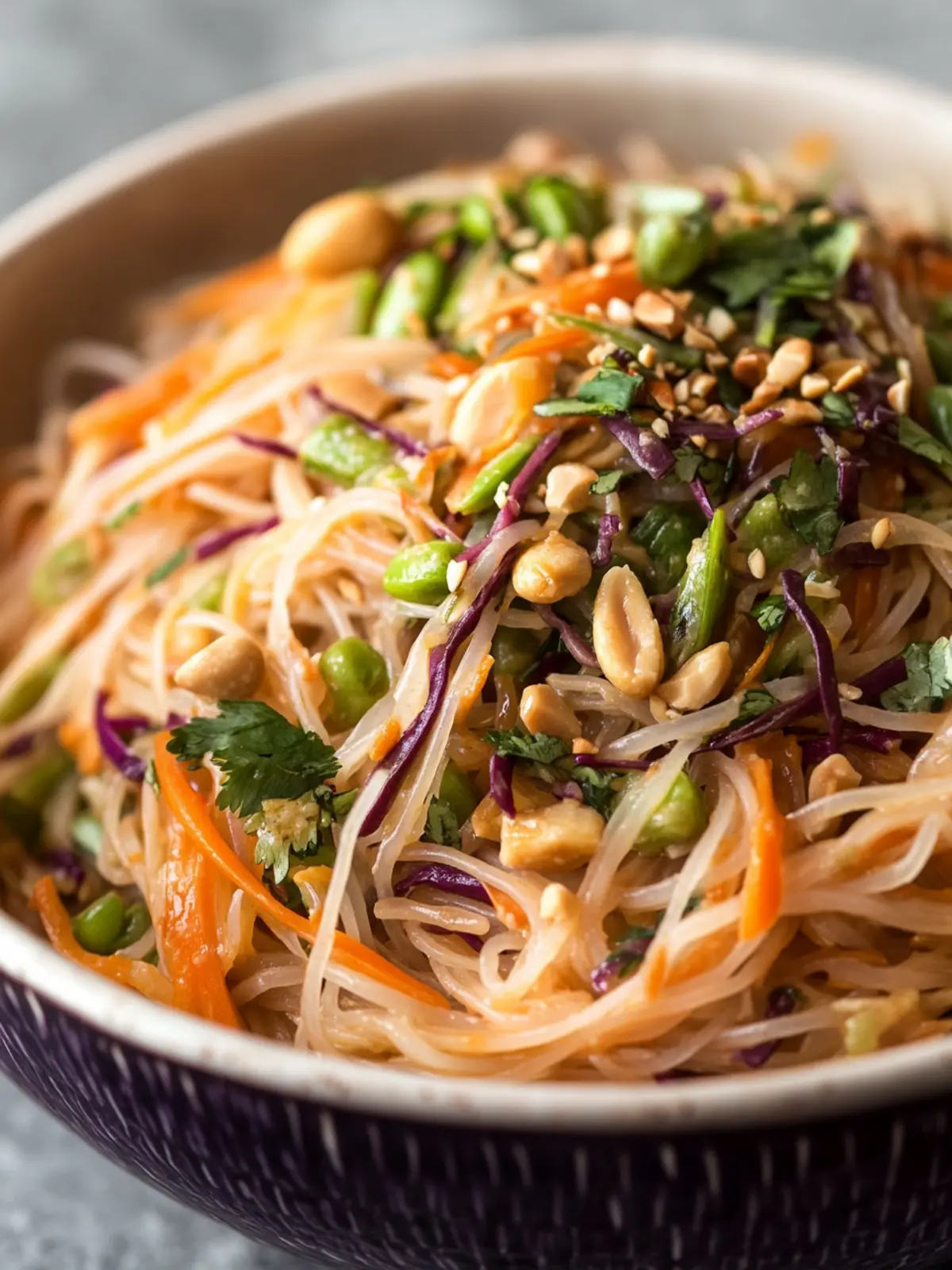 Spicy noodle salad with peanut sauce