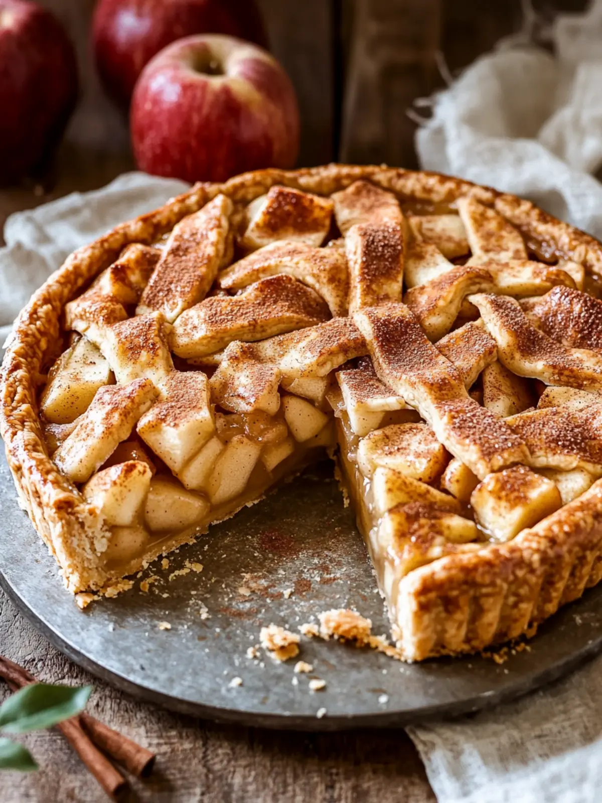 Vegan Apple Pie with Cinnamon