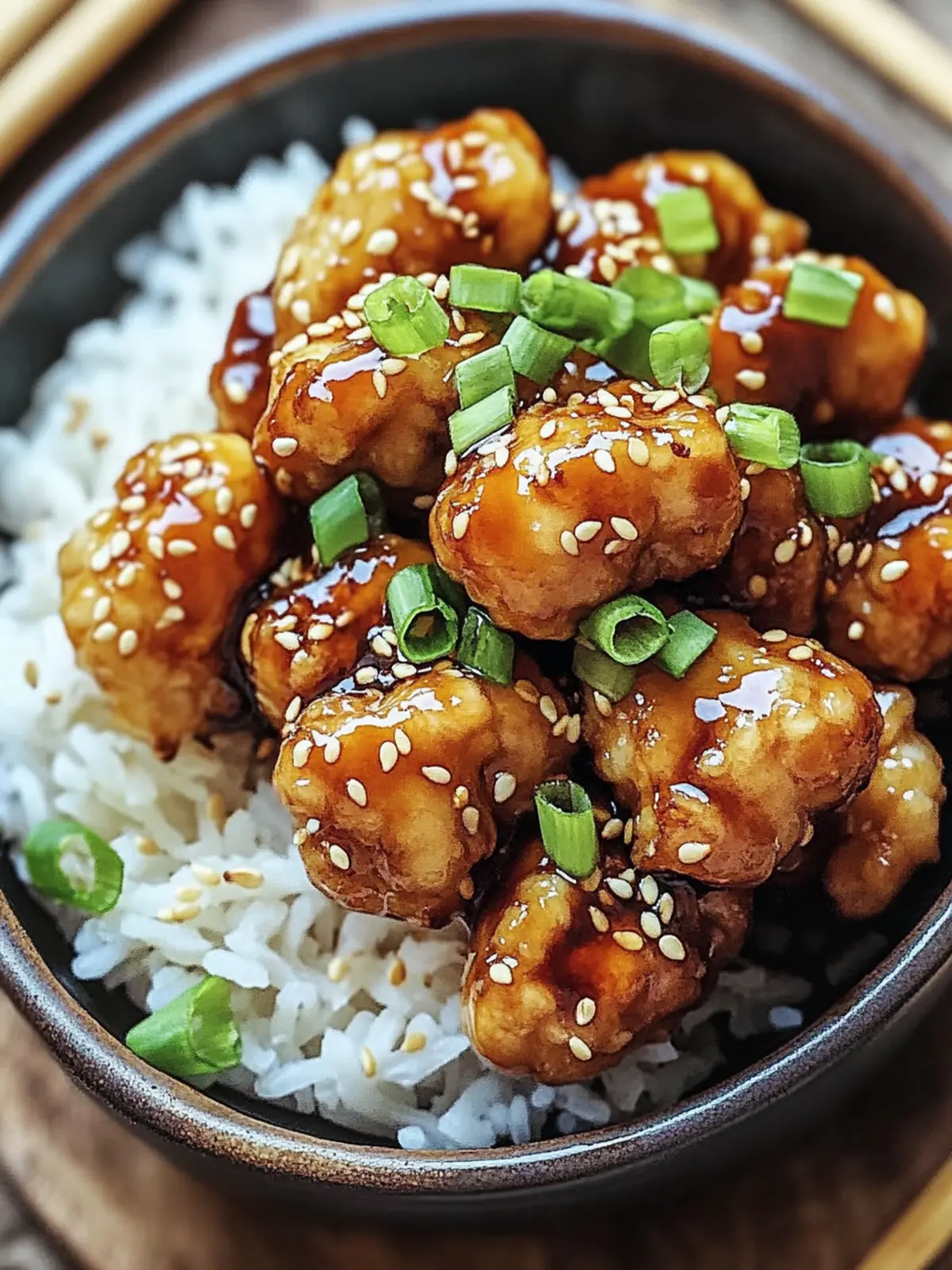 Knusprige Air Fryer Teriyaki Blumenkohl Bissen