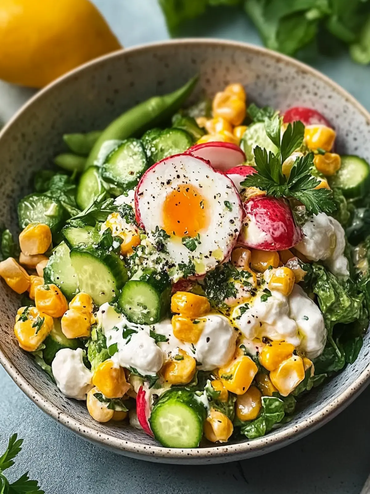 Street corn & creamy cucumber salad
