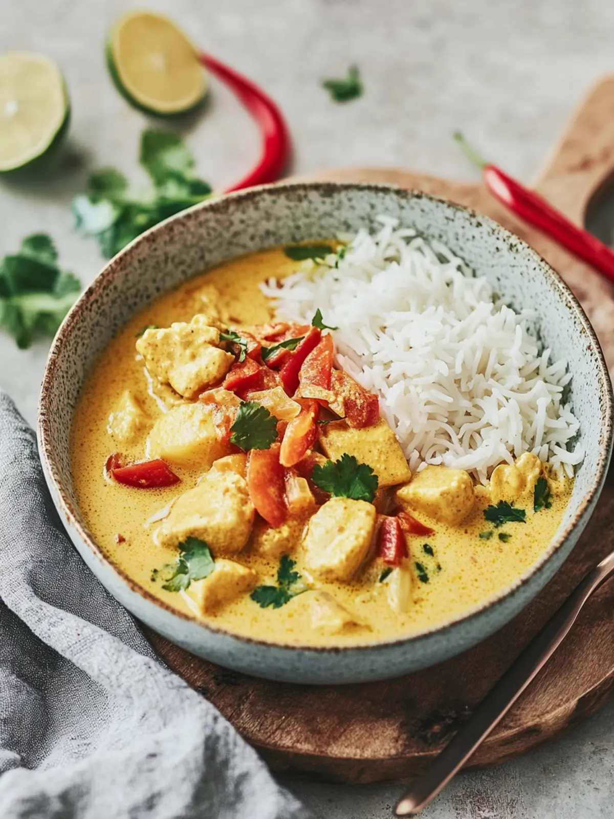 Hähnchen-Curry mit Kokosmilch