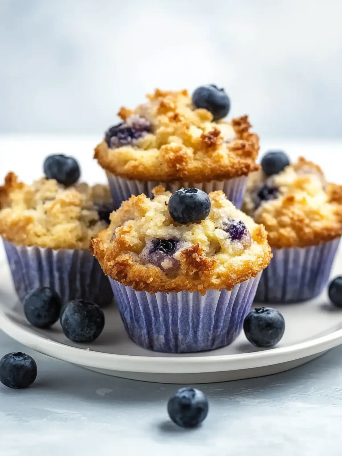 Blaubeermuffins mit Streusel - zuckerfrei und gesund