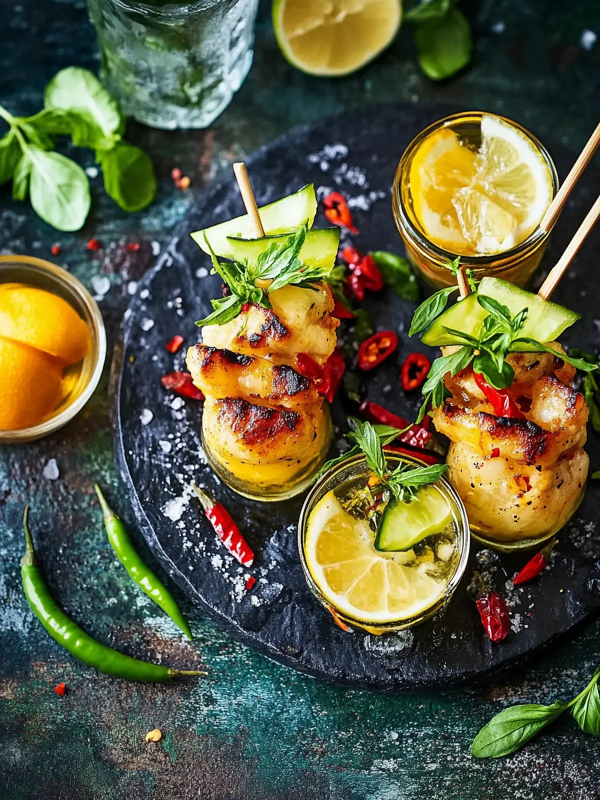 Hähnchenspieße mit Chili und Honig