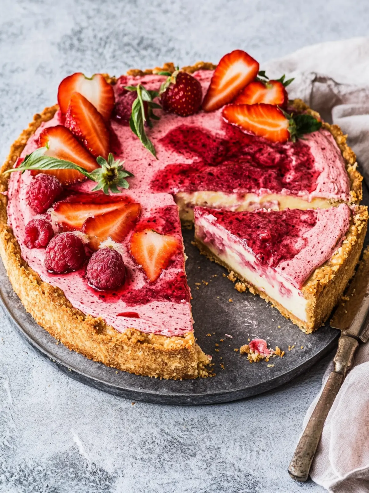 Low Carb Erdbeer Käsekuchen | Dessert Rezept