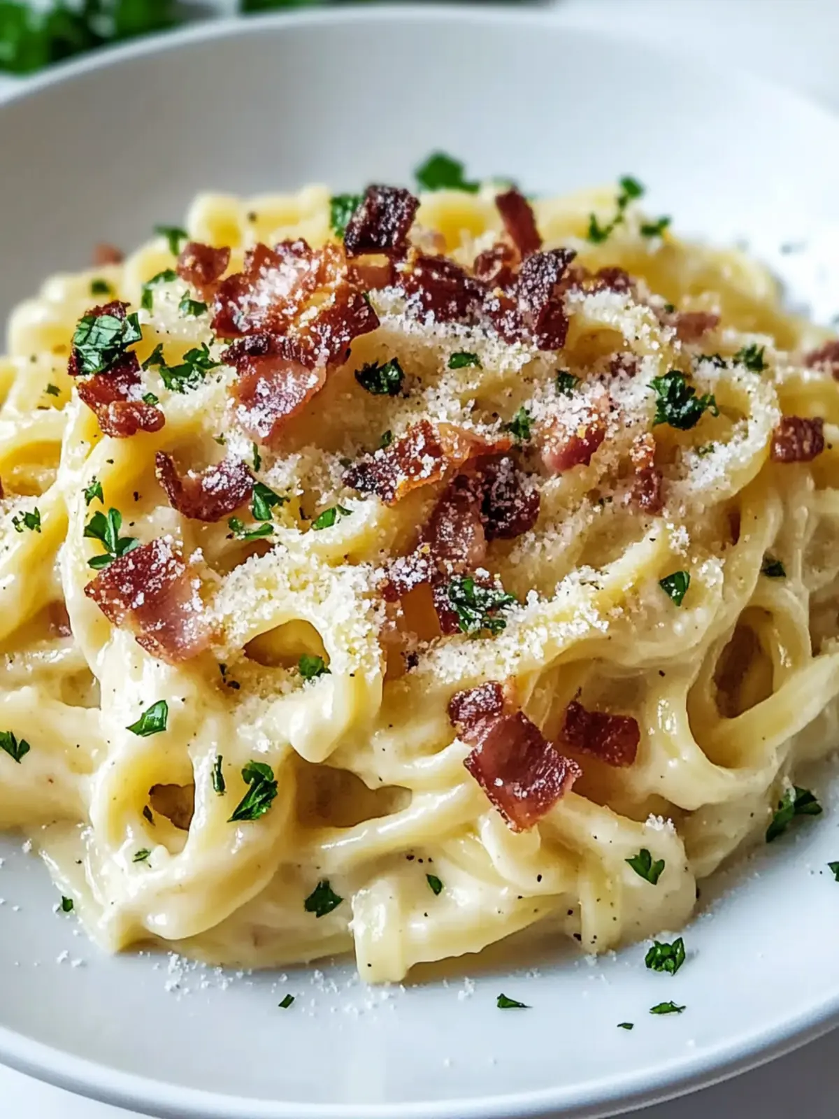 Spätzle-Carbonara mit knusprigem Speck genießen