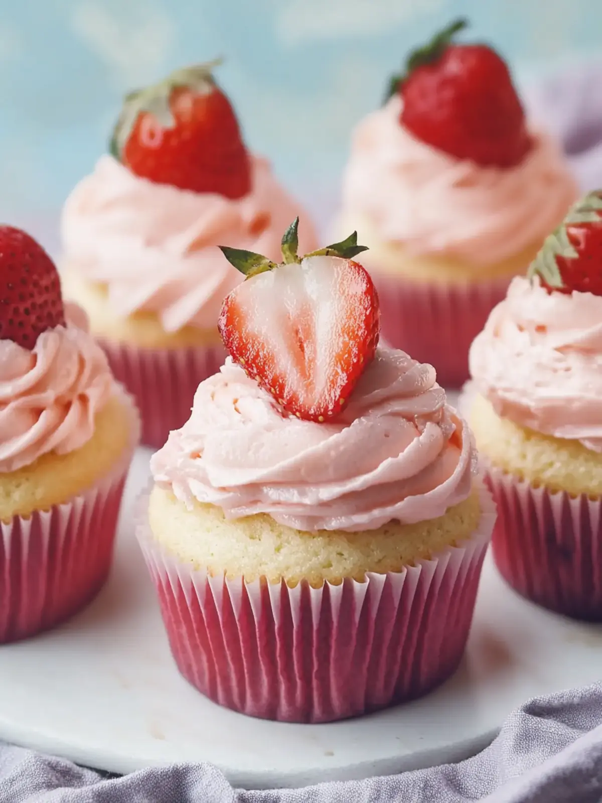 Erdbeermilchshake-Cupcakes