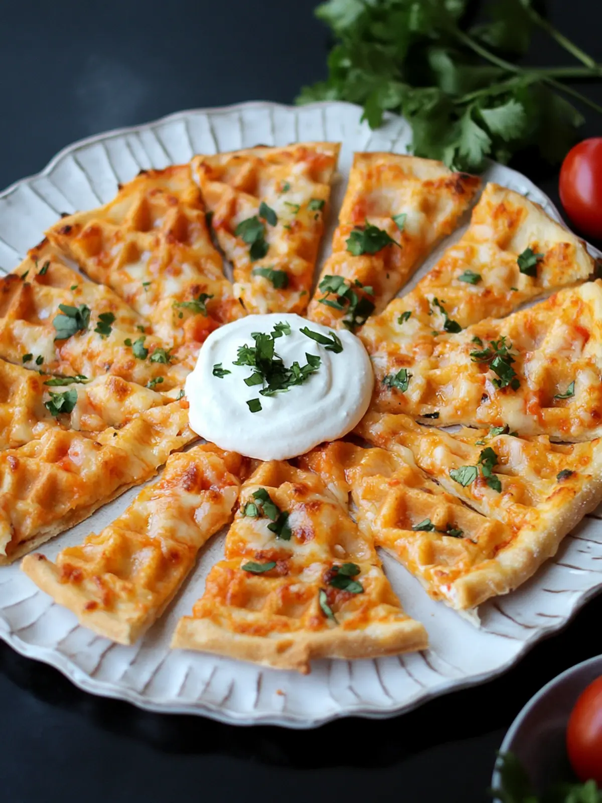 Pizzawaffeln mit Dip