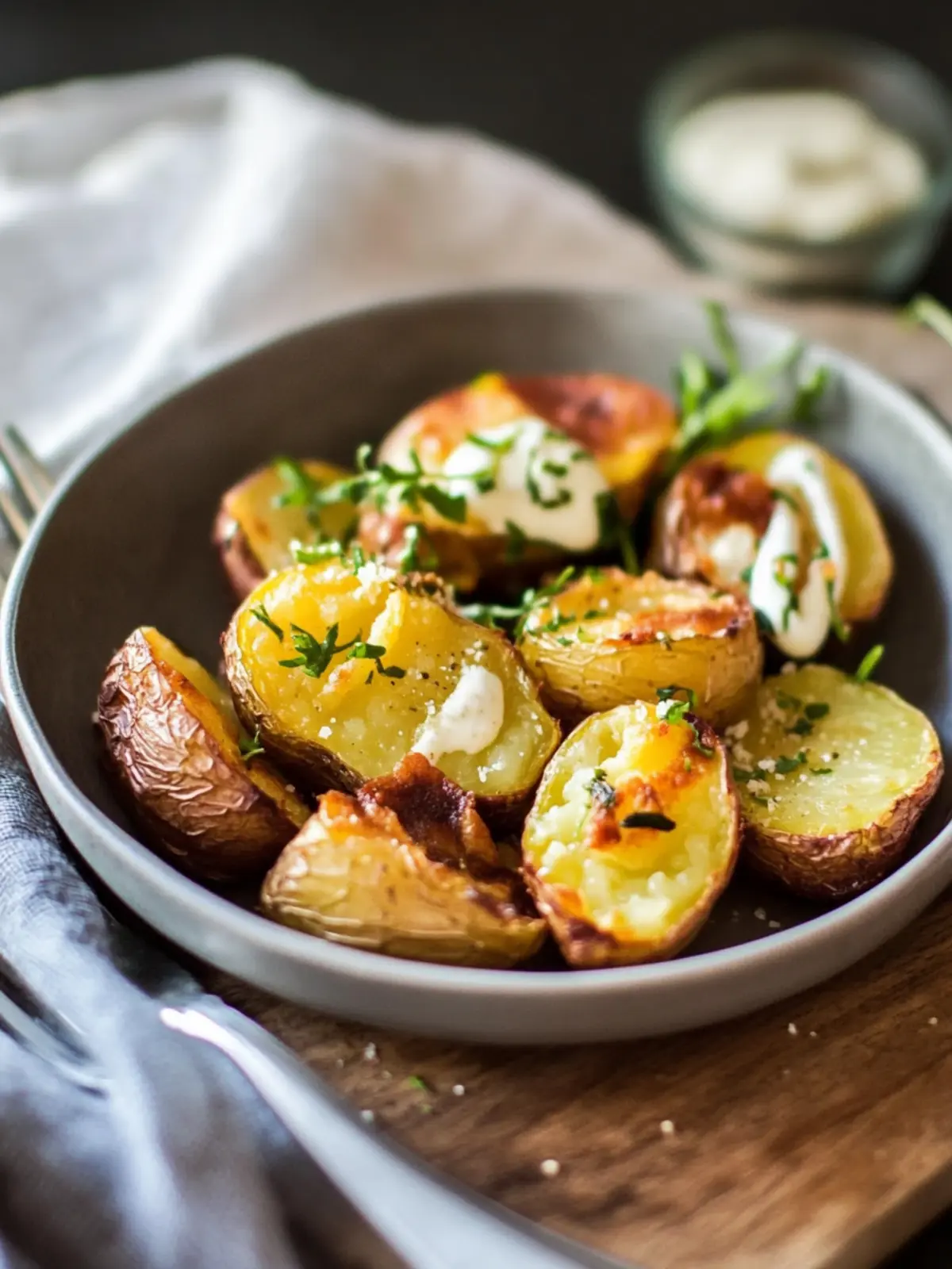 Überbackene Kartoffeln aus der Heißluftfritteuse