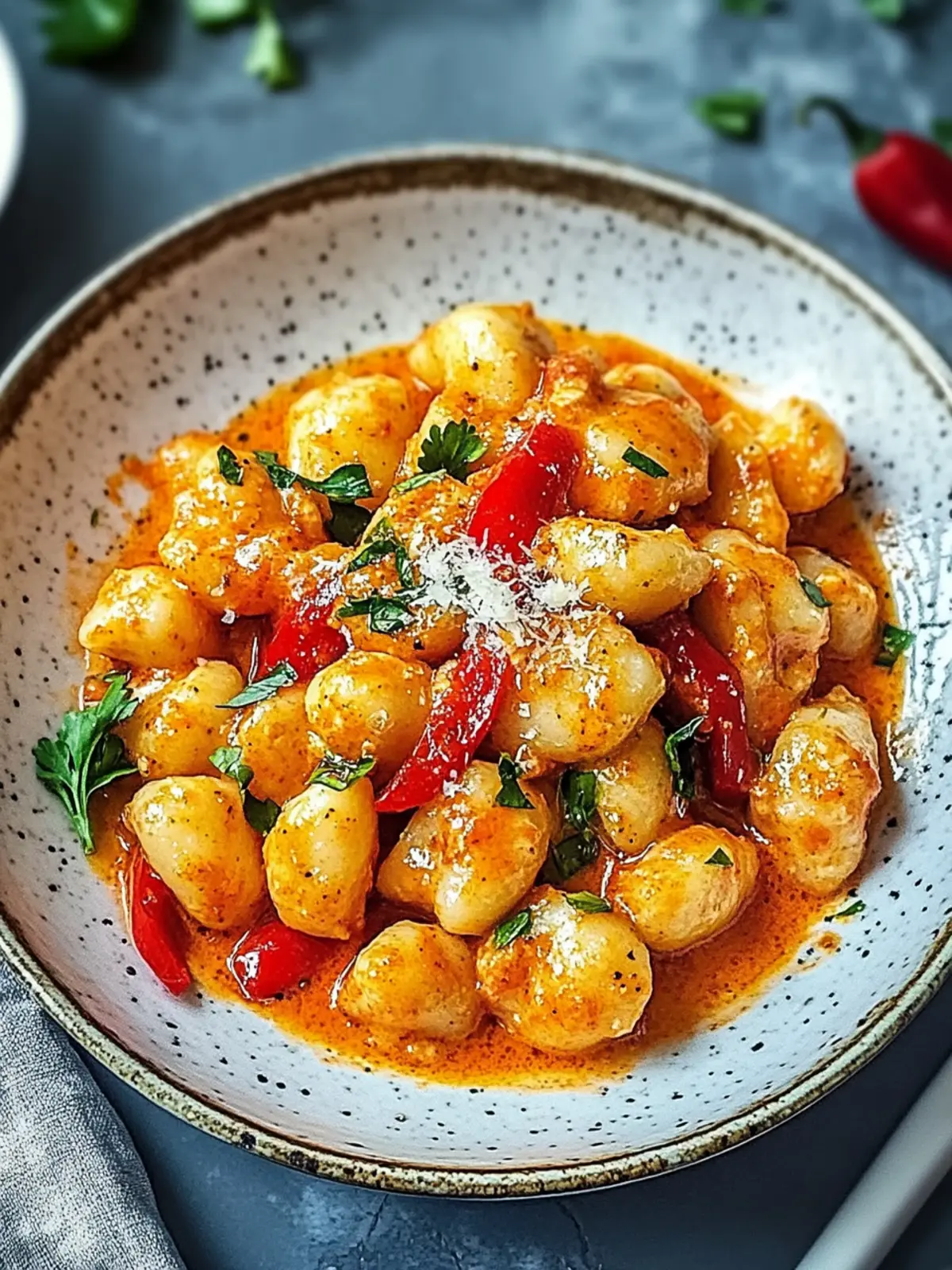 Paprika-Sahne-Hähnchen mit Gnocchi in 30 Minuten