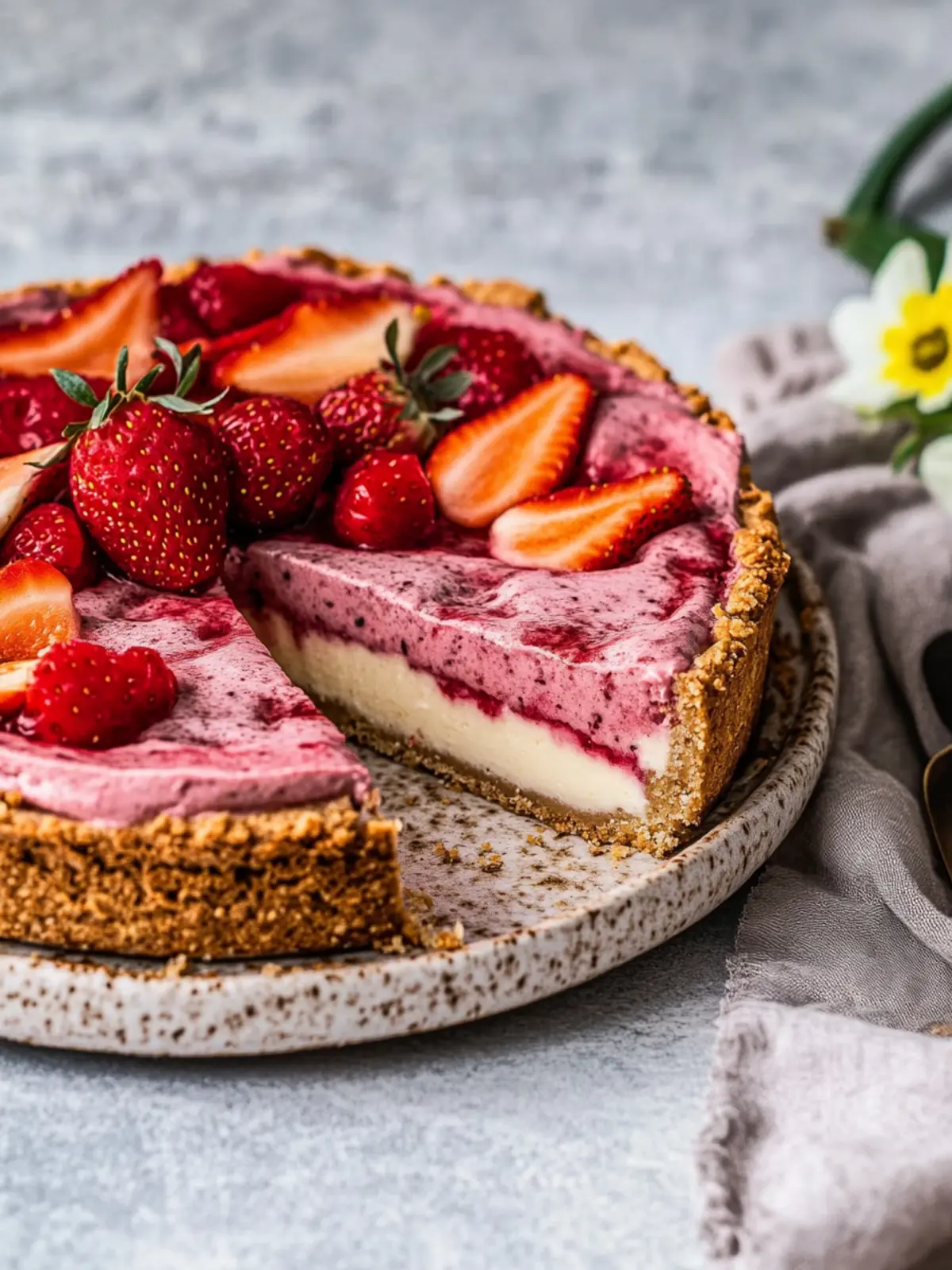 Low Carb Erdbeer Käsekuchen | Dessert Rezept