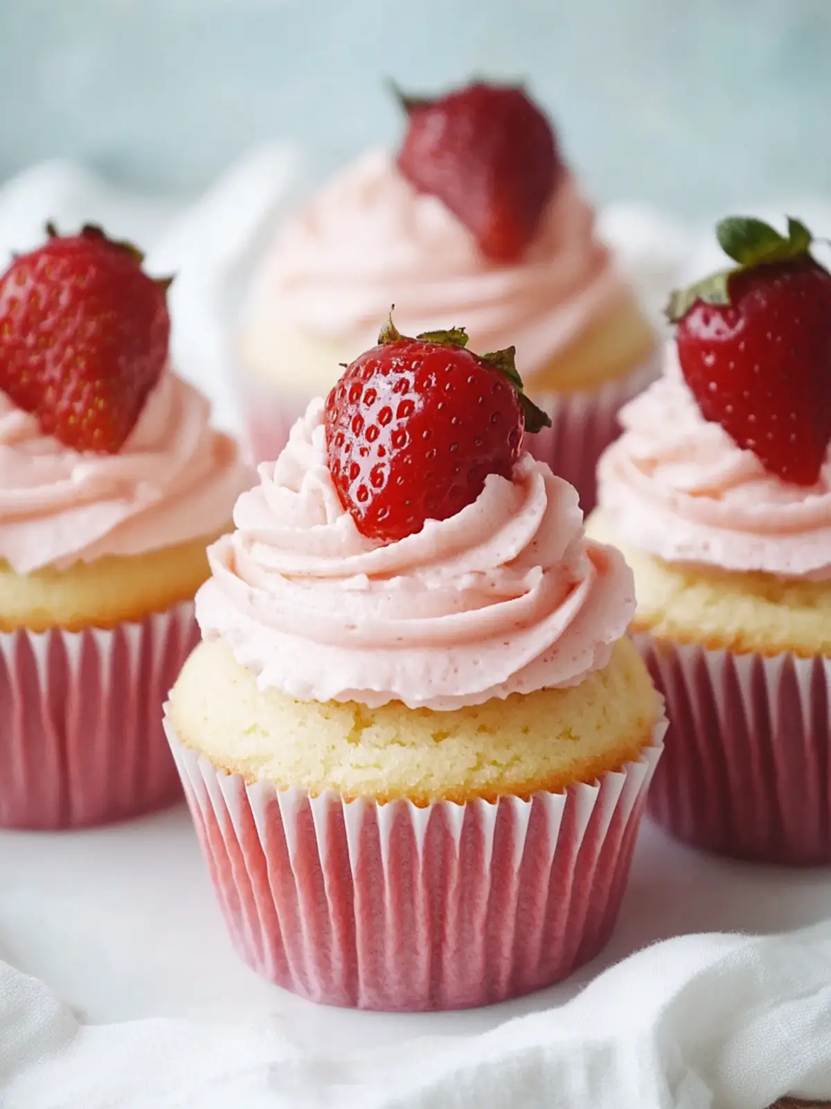 Erdbeermilchshake-Cupcakes