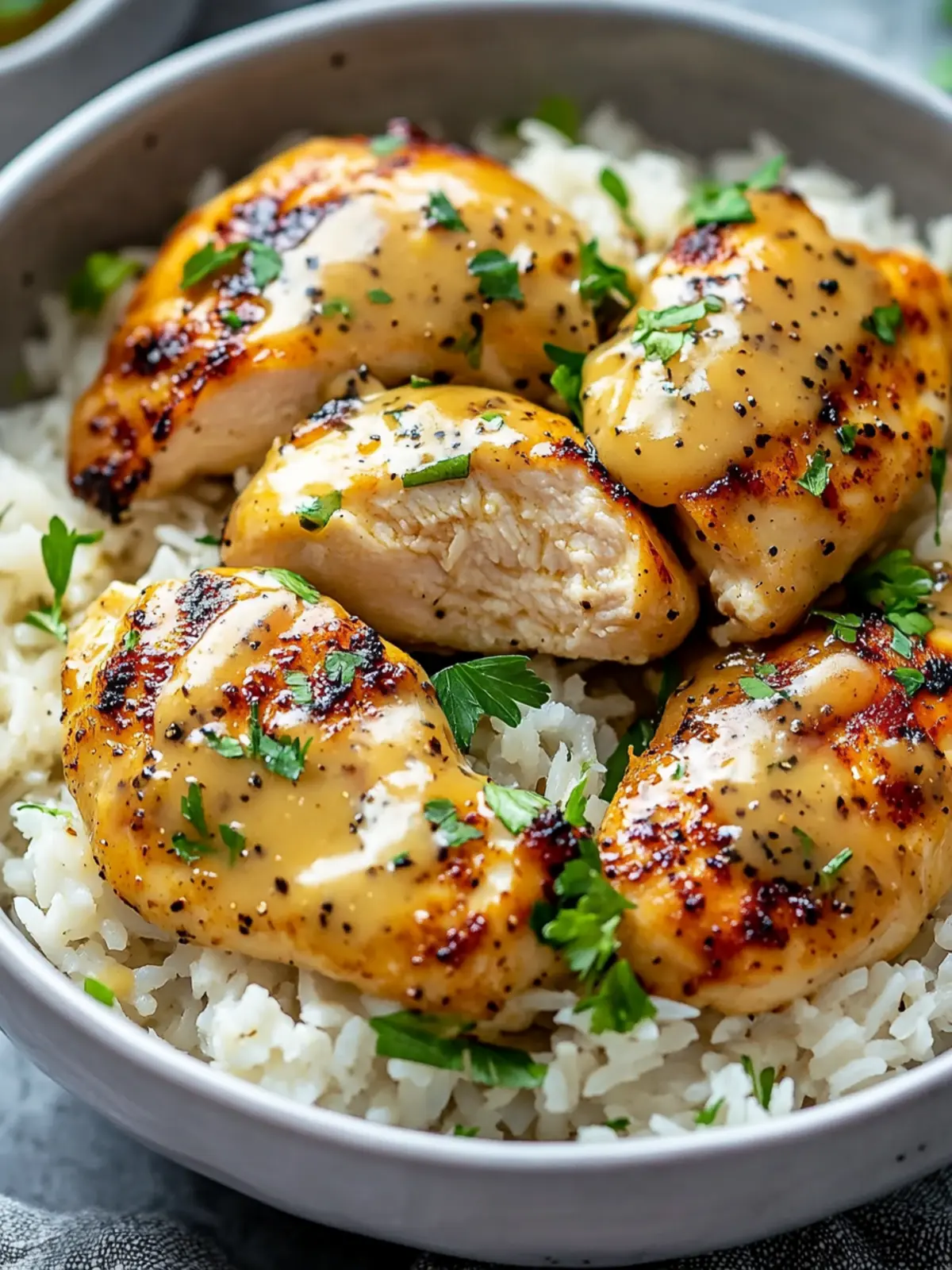 Juicy honey mustard chicken with rice: your new favorite dish