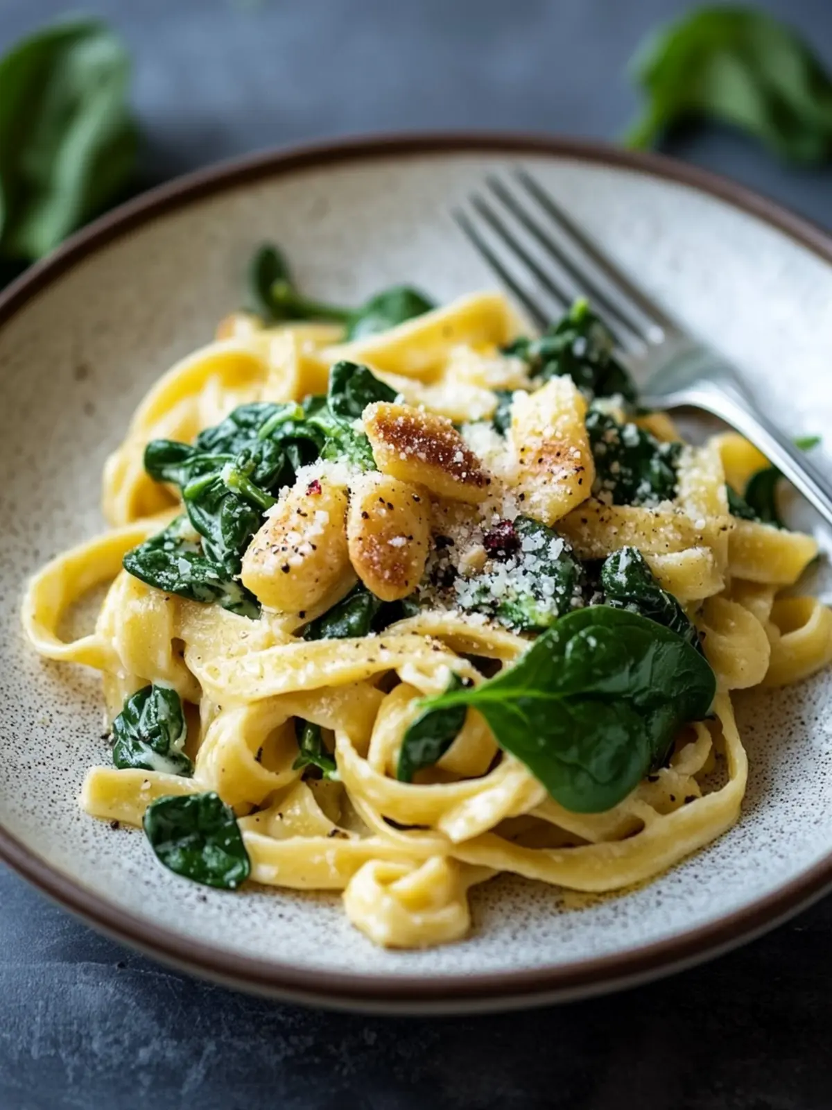 Cremige Nudel Spinat Pfanne Rezept Einfach