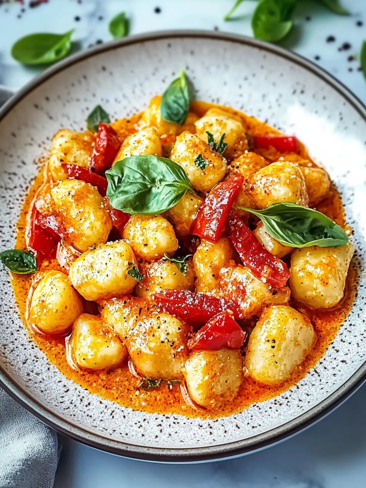 Paprika-Sahne-Hähnchen mit Gnocchi in 30 Minuten