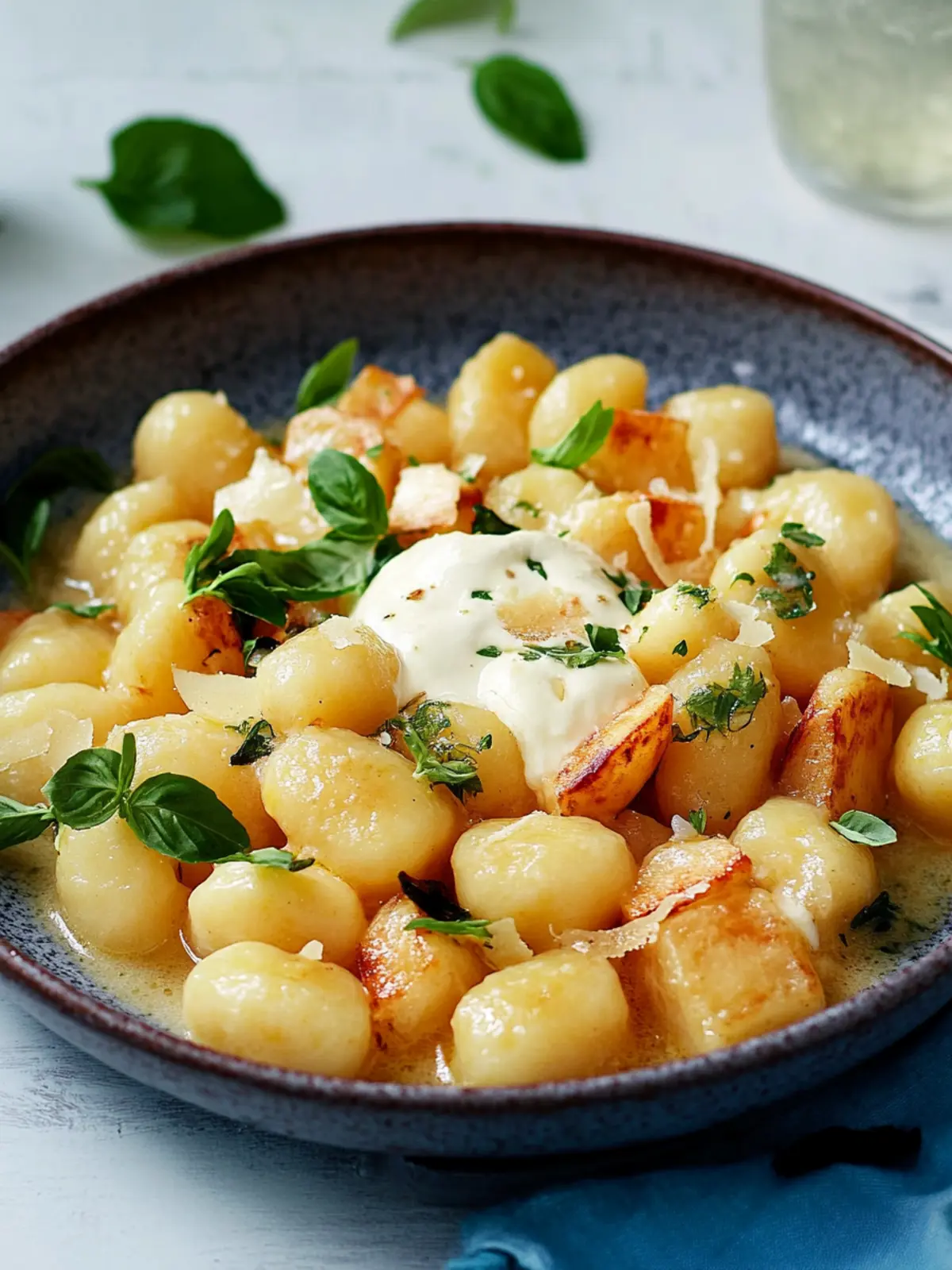 Hähnchen-Gnocchi-Pfanne in Pfeffercreme