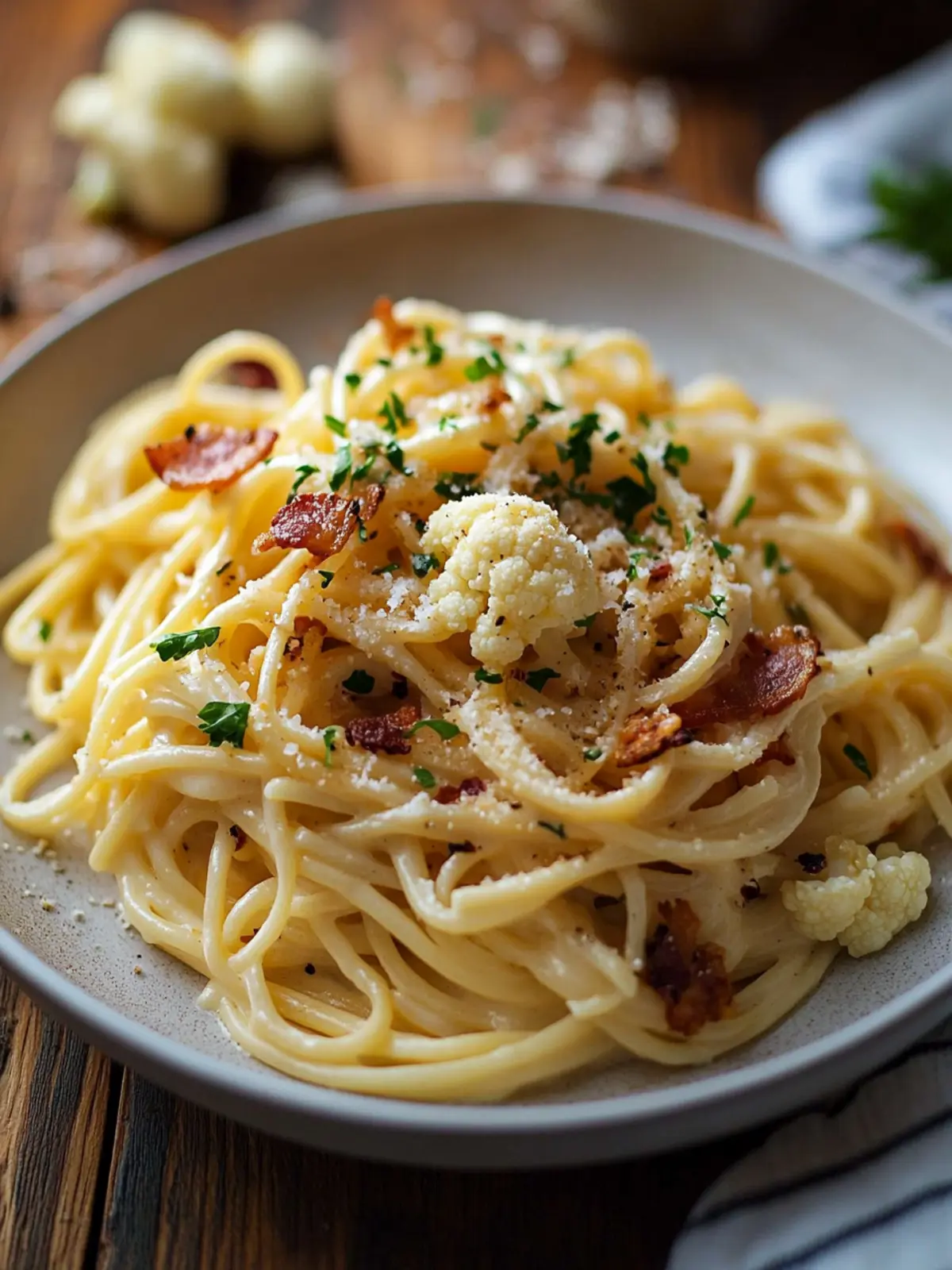 Carbonara without egg and bacon: This is how cauliflower becomes the creamy sauce