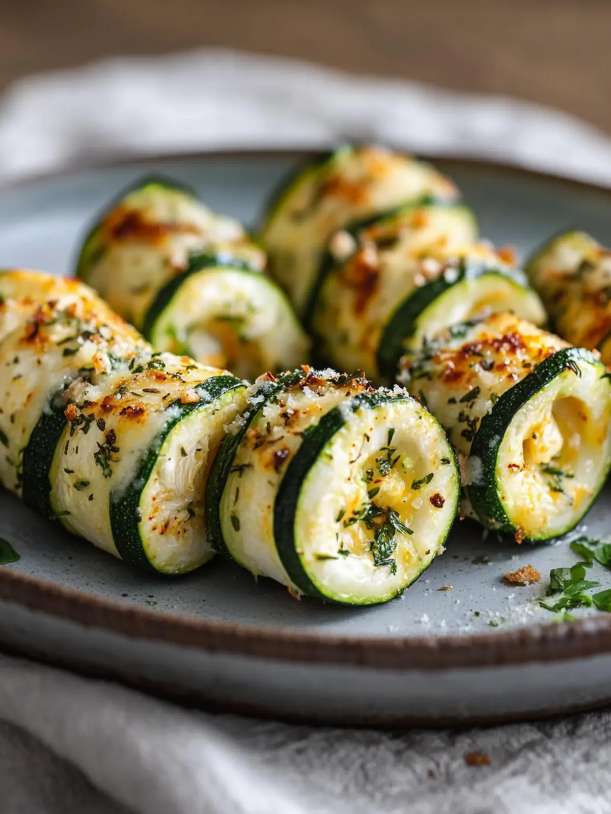 Zucchiniröllchen aus der Heißluftfritteuse: Knusprig und Lecker