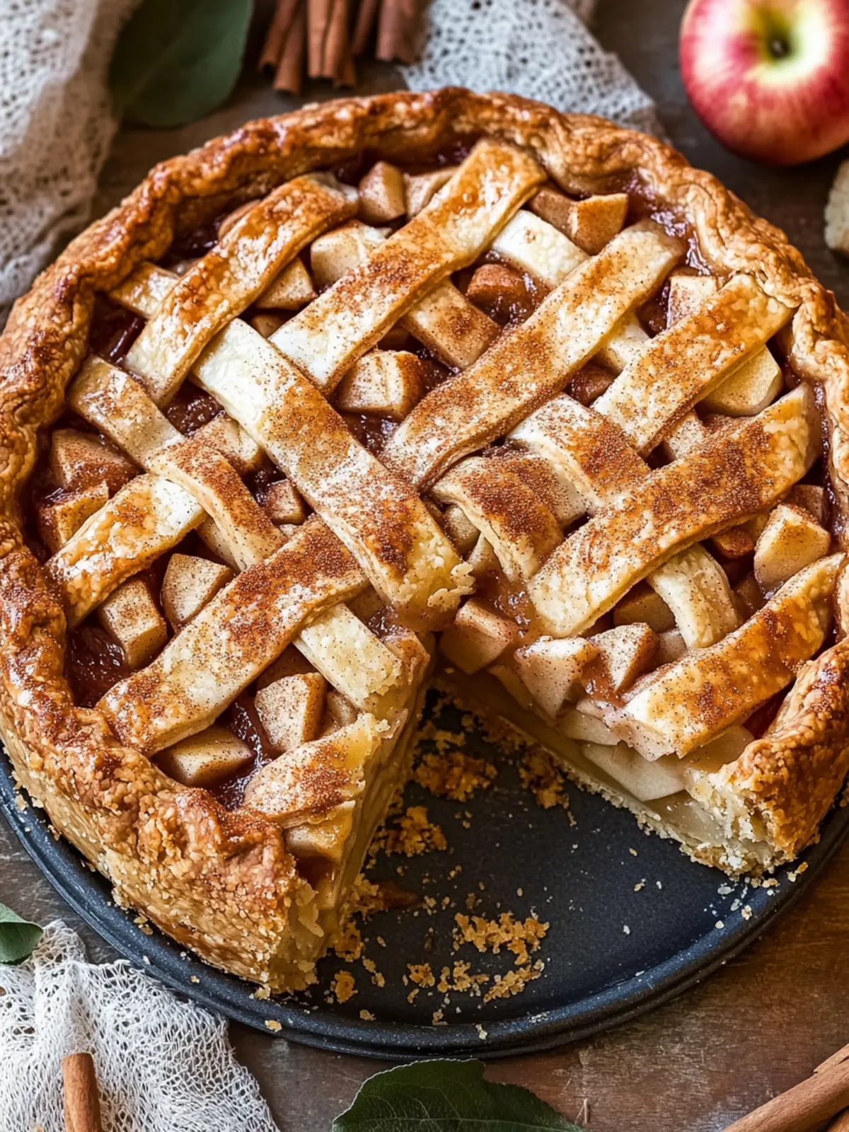 Vegan Apple Pie with Cinnamon