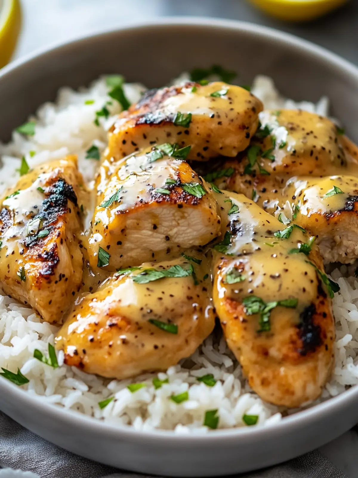 Juicy honey mustard chicken with rice: your new favorite dish