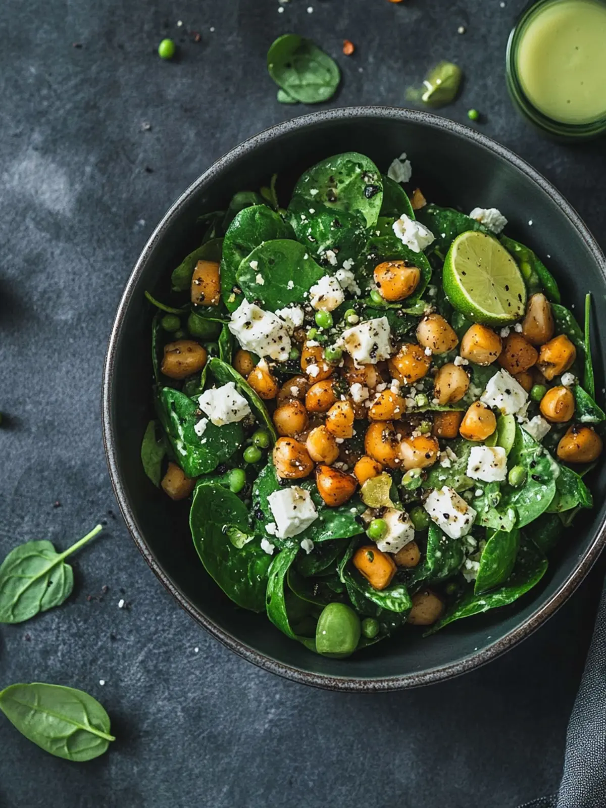 Grüner Geist: Kichererbsen-Spinat-Salat mit Feta