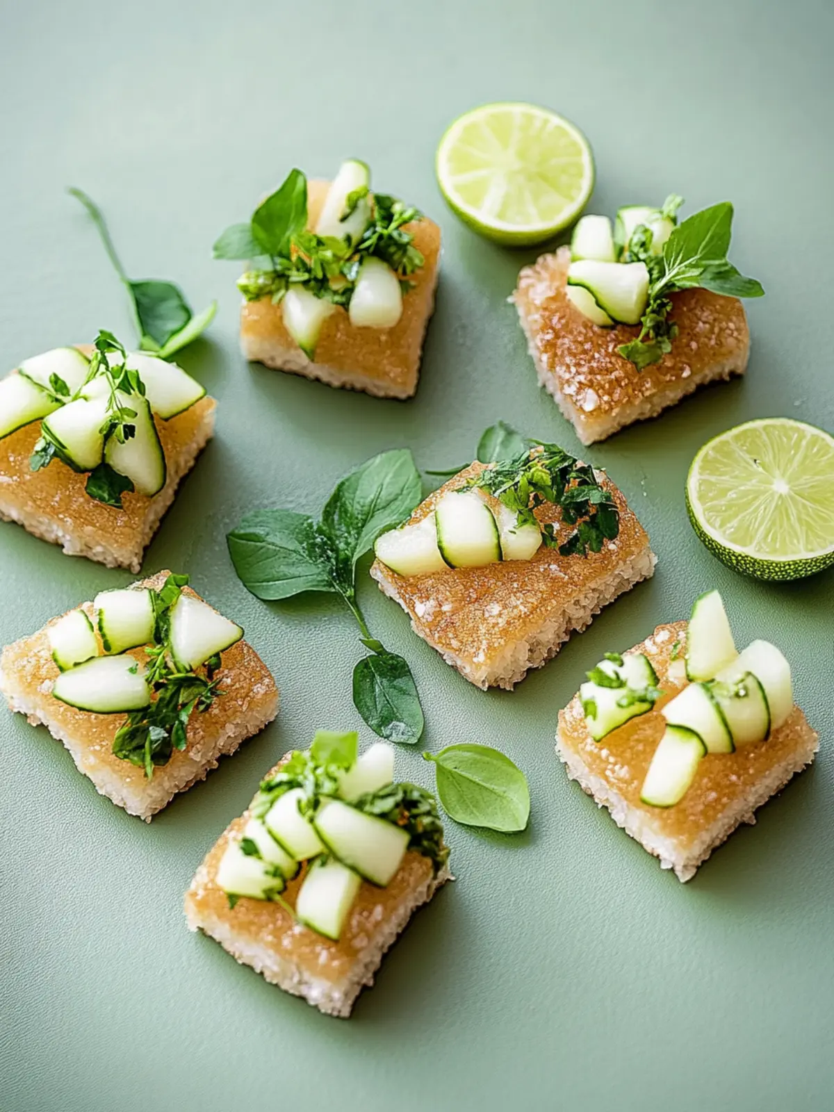 Knuspriger Reis, Saté, Limettenblatt