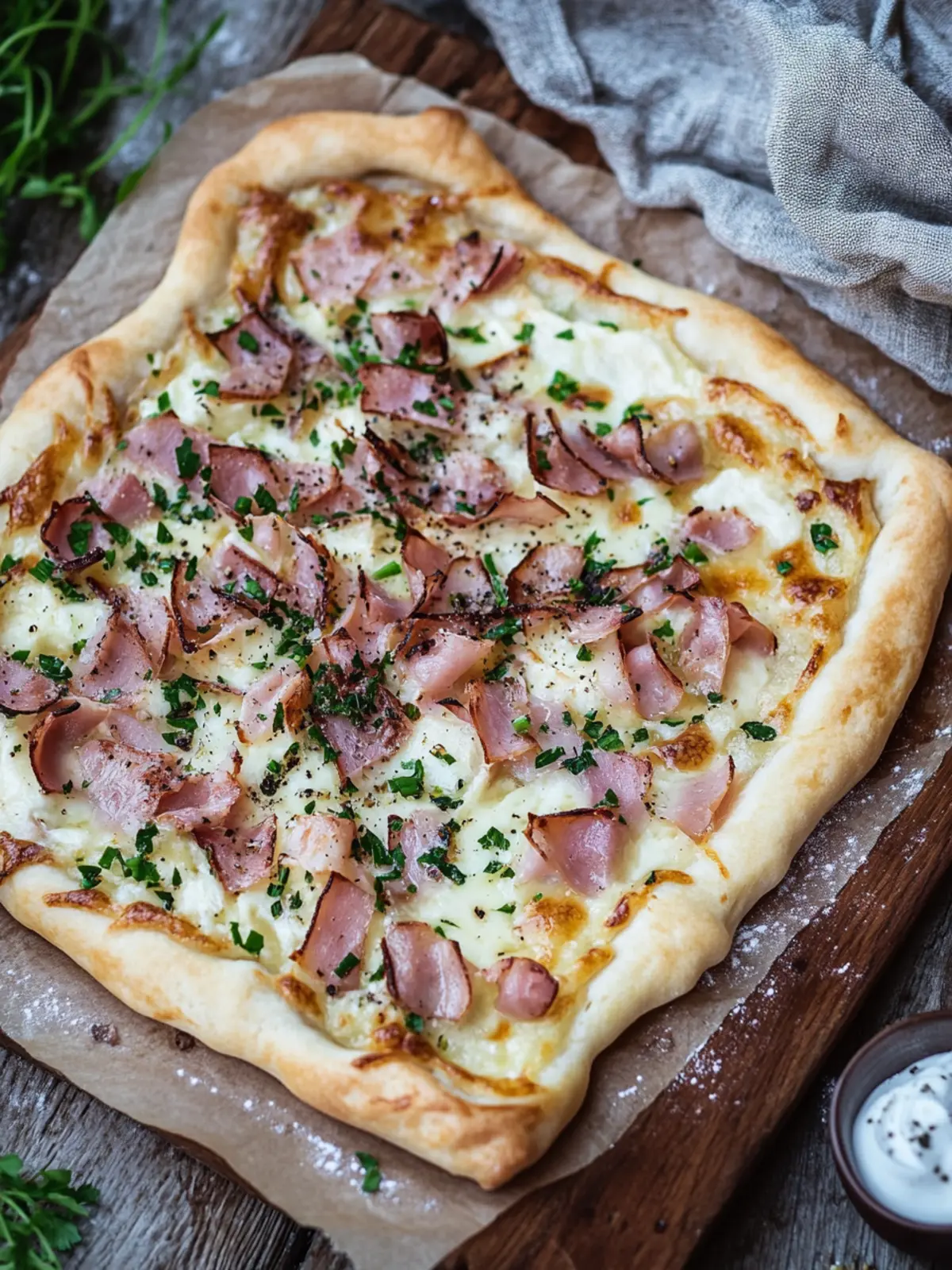 Flammkuchen mit Blätterteig