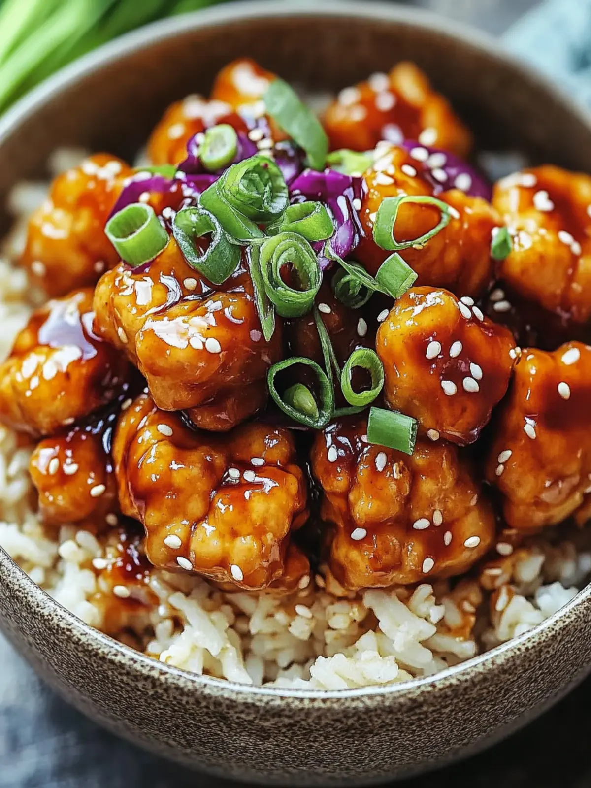 Knusprige Air Fryer Teriyaki Blumenkohl Bissen