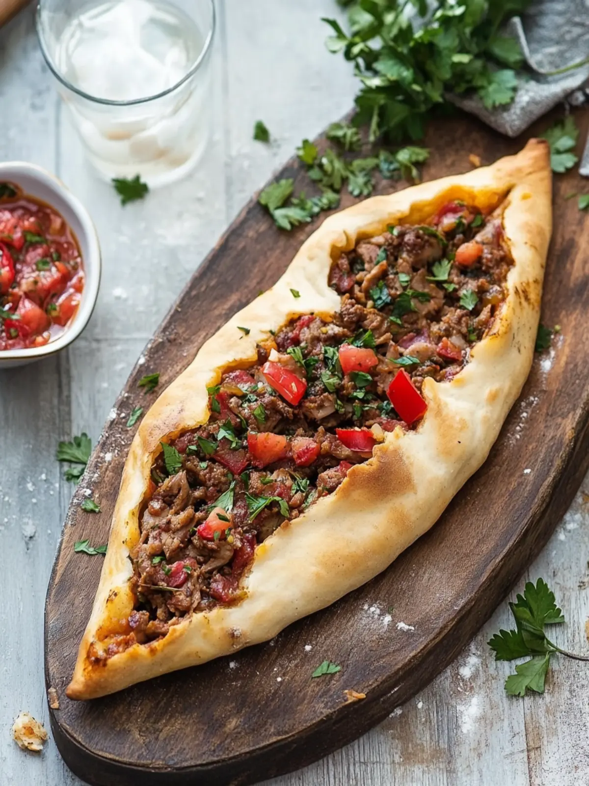 Türkische Pide mit Hackfleisch: Herzhafte Brotschiffchen