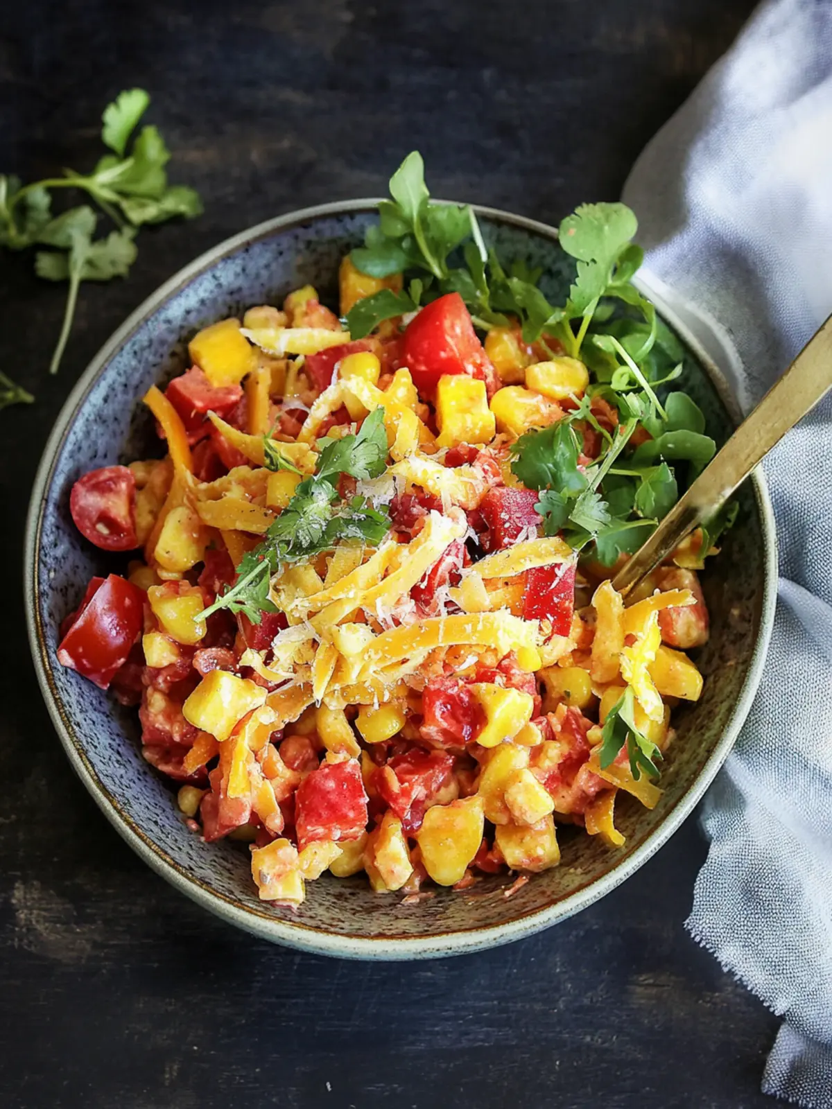 Paprika-Salat mit Mais