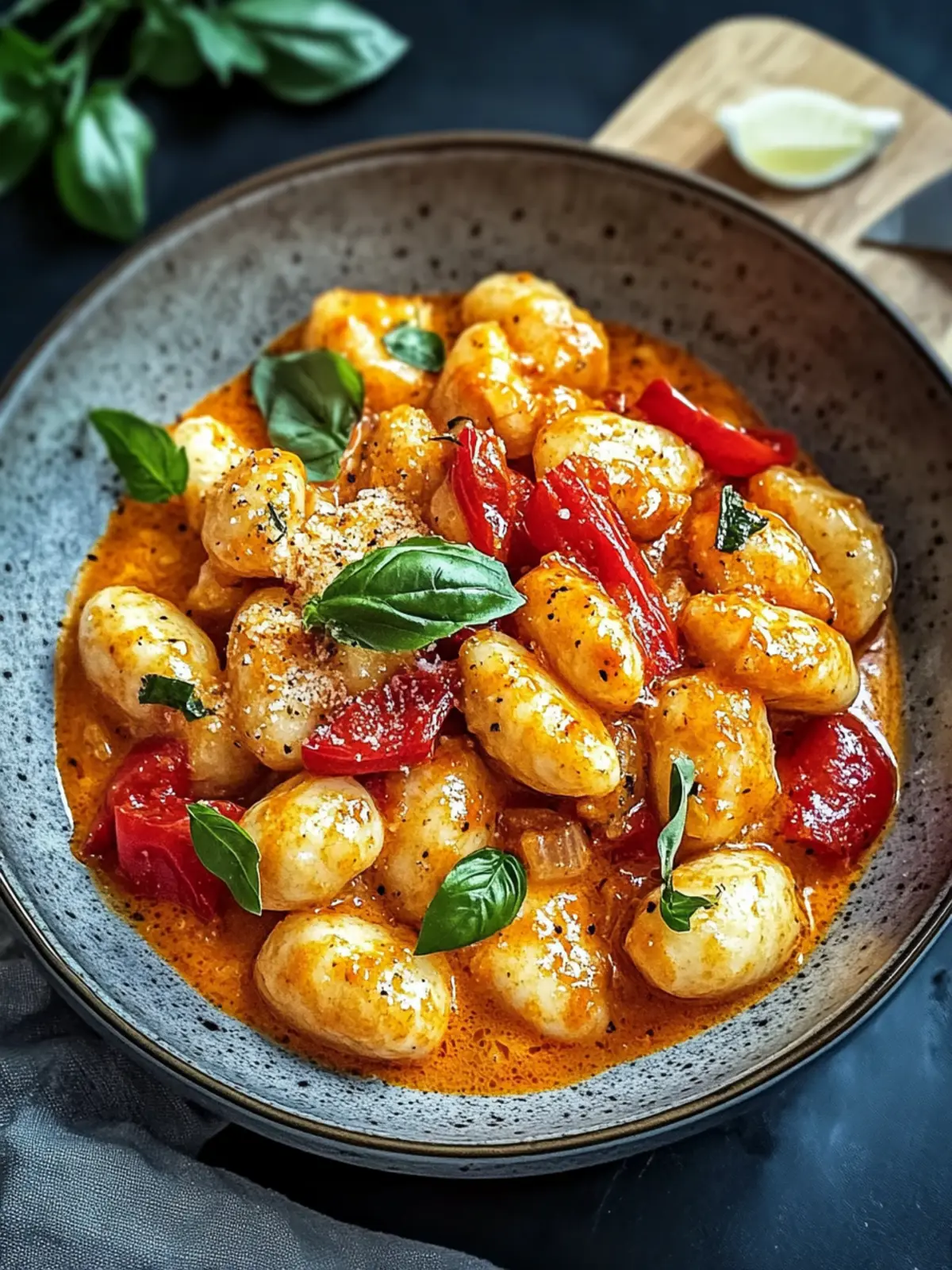 Paprika-Sahne-Hähnchen mit Gnocchi in 30 Minuten