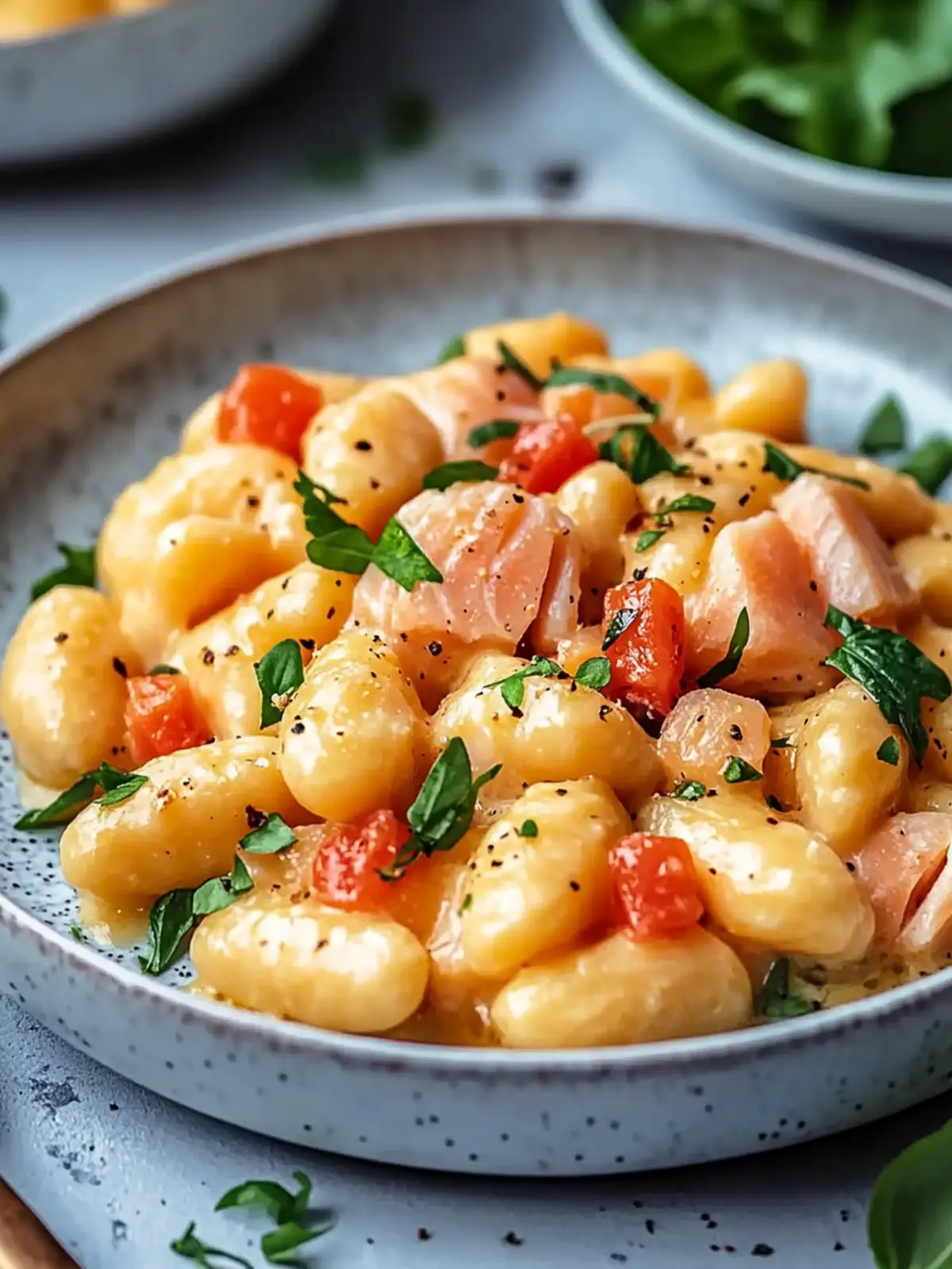 Saftiger geräucherter Lachs Gnocchi
