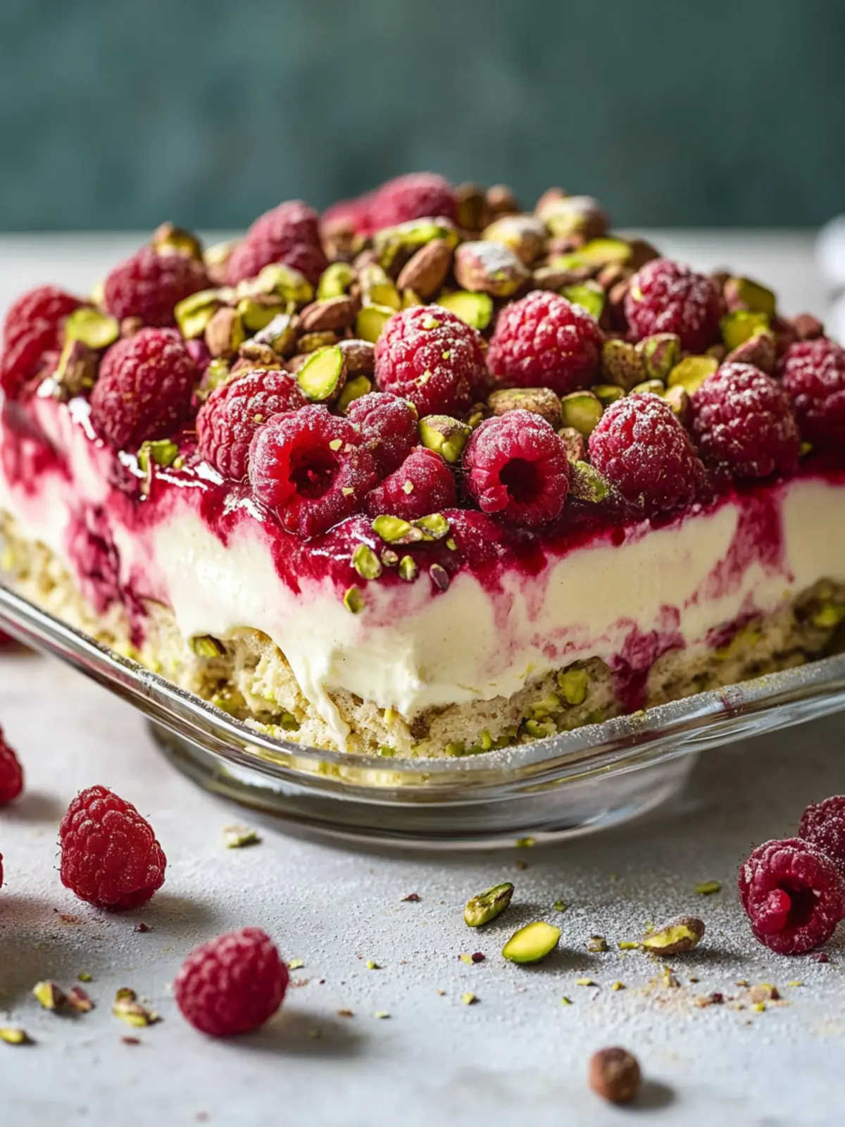 When raspberries and pistachios fall in love, this tiramisu is created