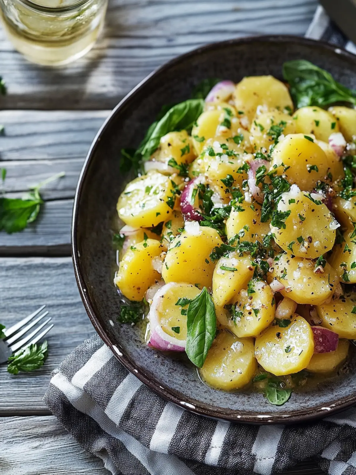 Kartoffelsalat mit Honig-Senf-Dressing